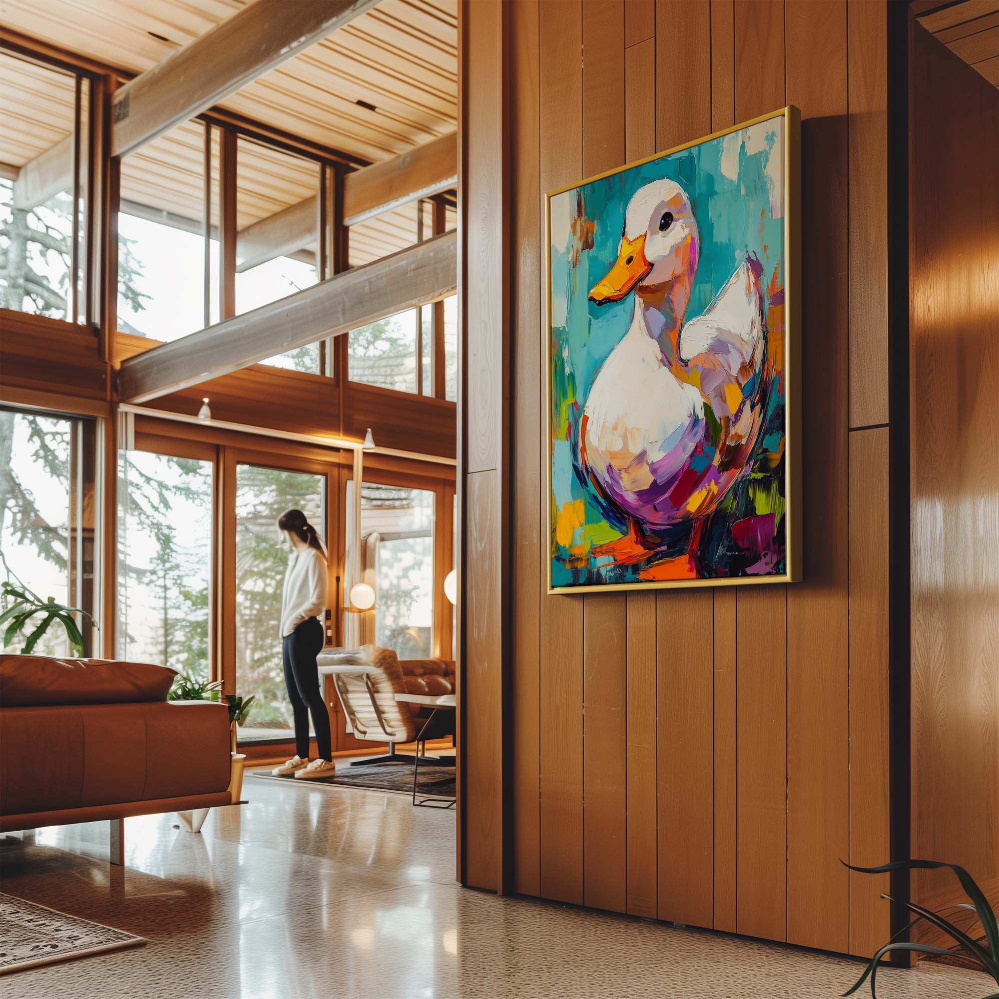 Brush White Duck Canvas Print Canvas Art Wildfrog Art