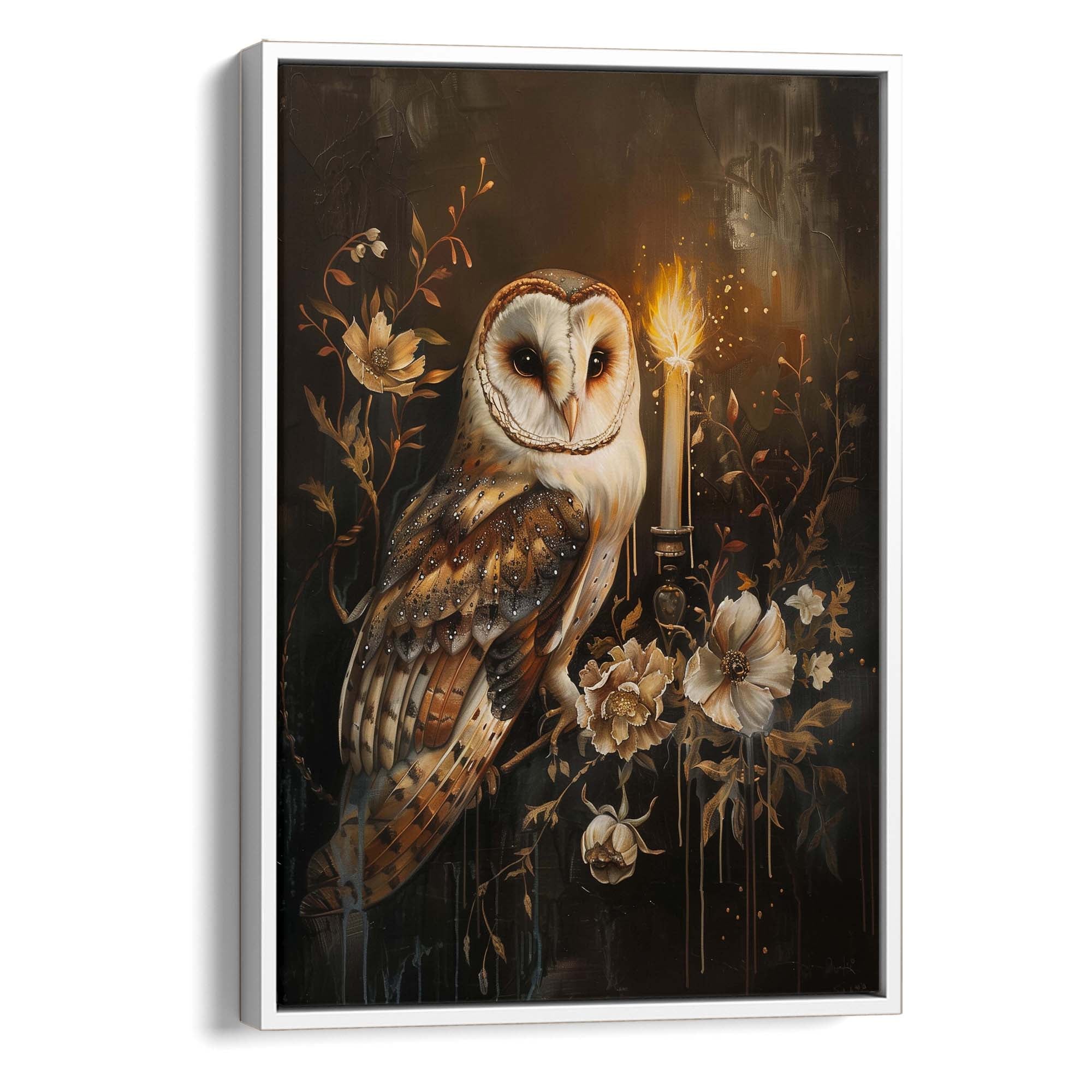 Candlelight Barnowl Canvas Print