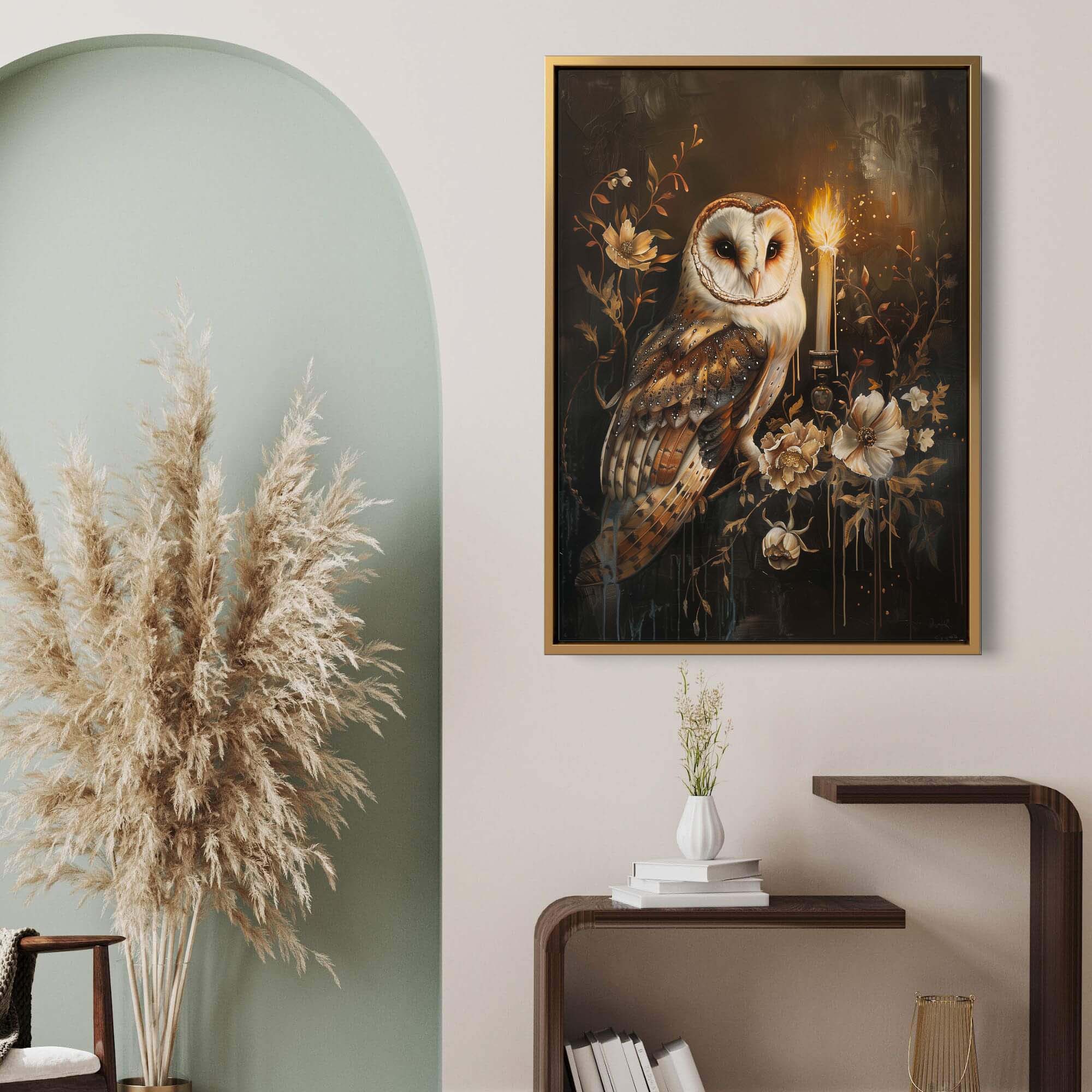Candlelight Barnowl Canvas Print
