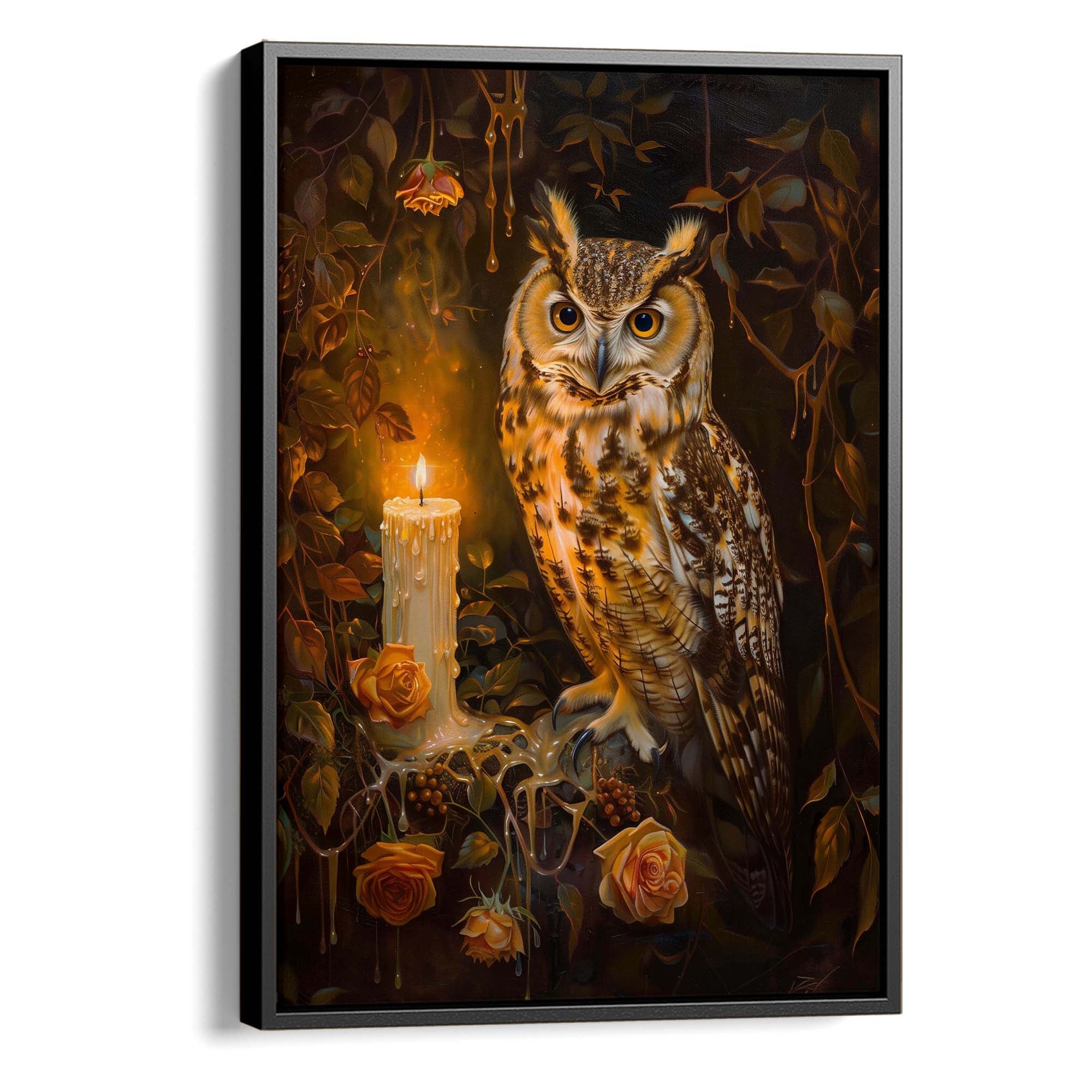 Candlelight Owl No1 Canvas Print