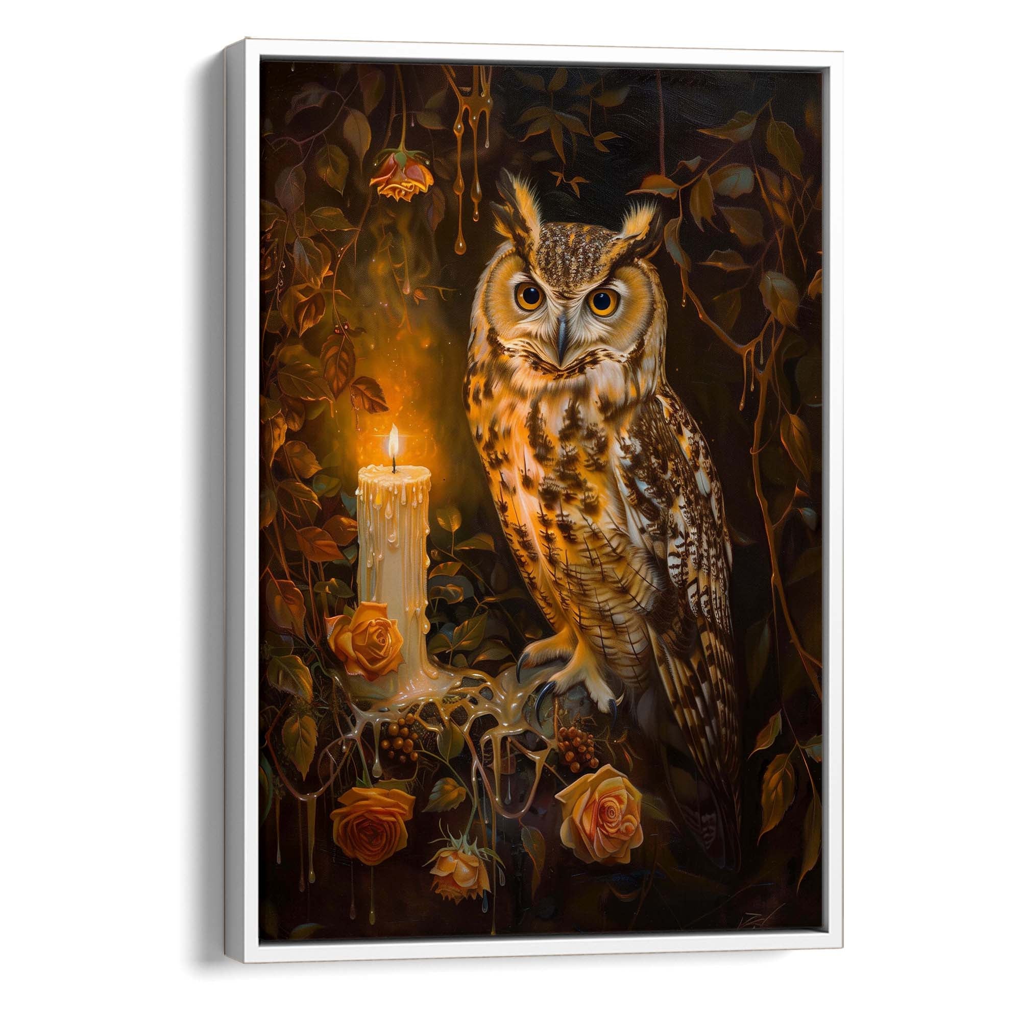 Candlelight Owl No1 Canvas Print
