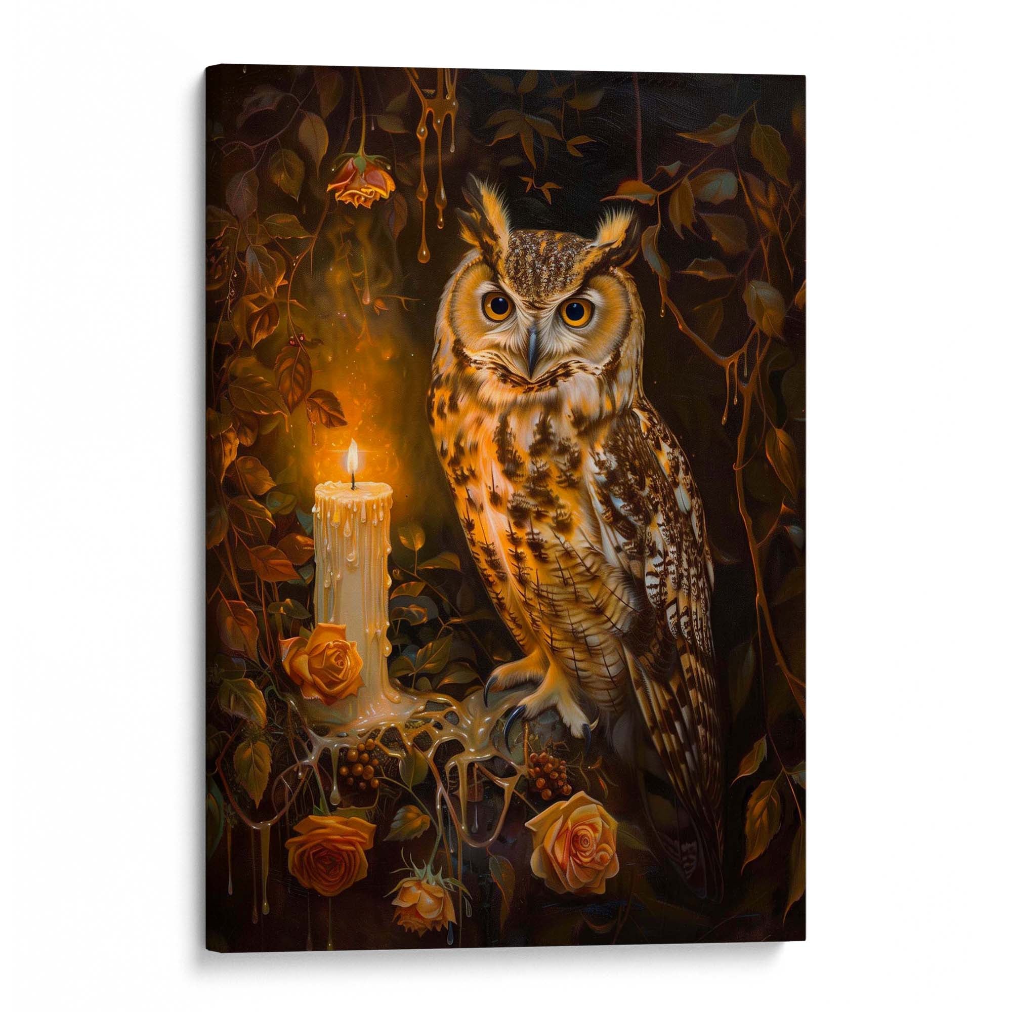 Candlelight Owl No1 Canvas Print