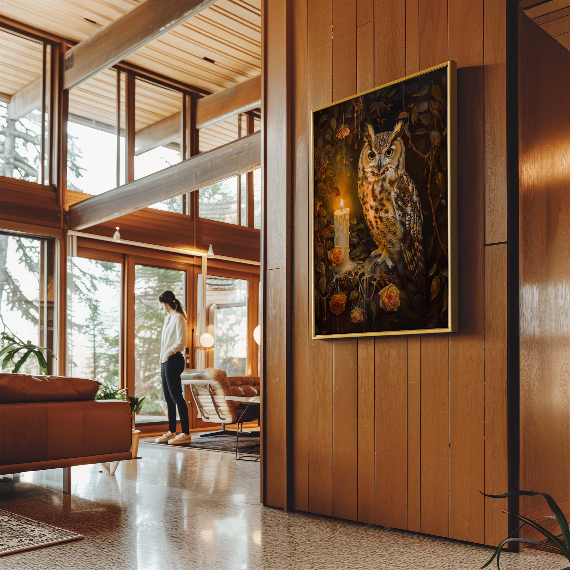 Candlelight Owl No1 Canvas Print