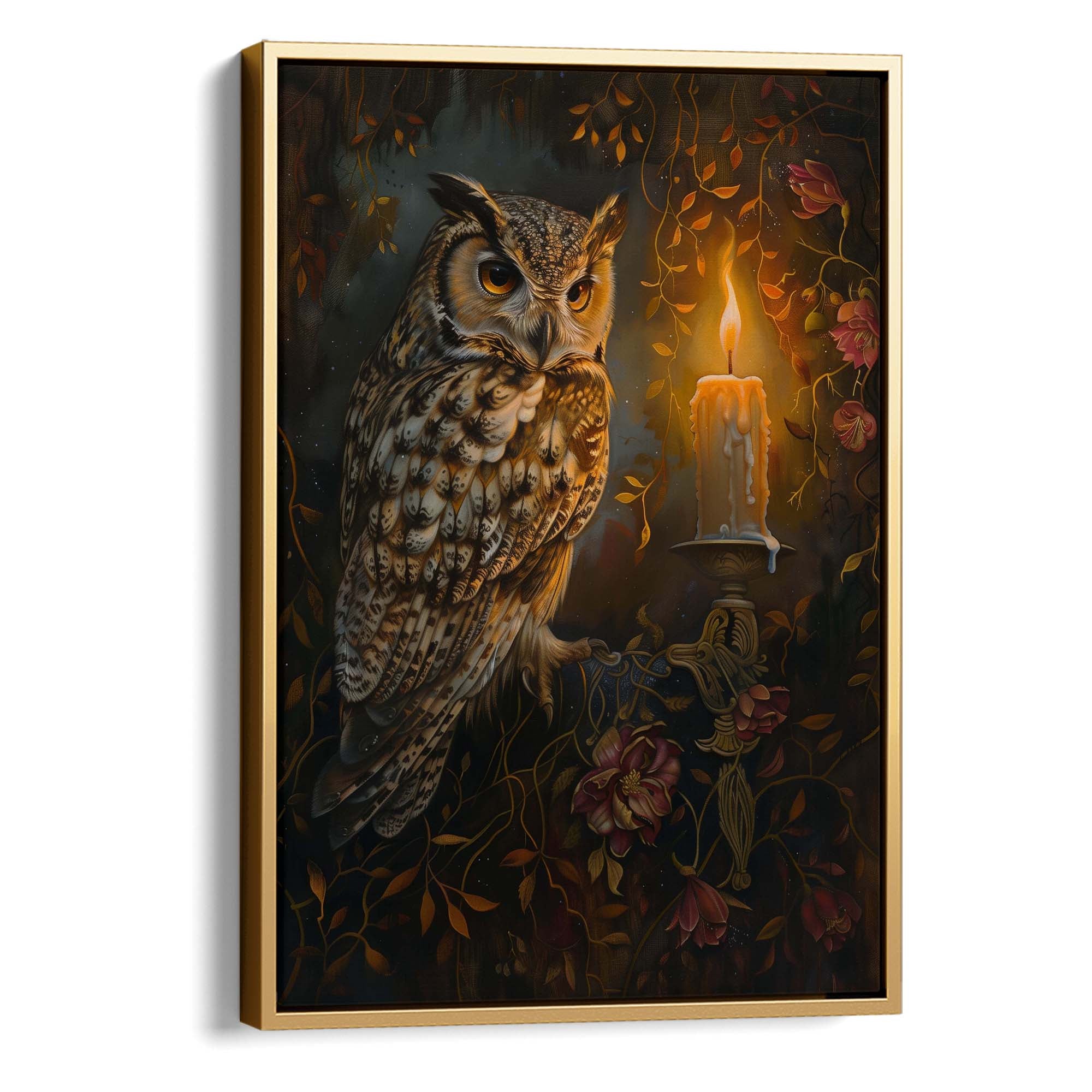 Candlelight Owl No2 Canvas Print