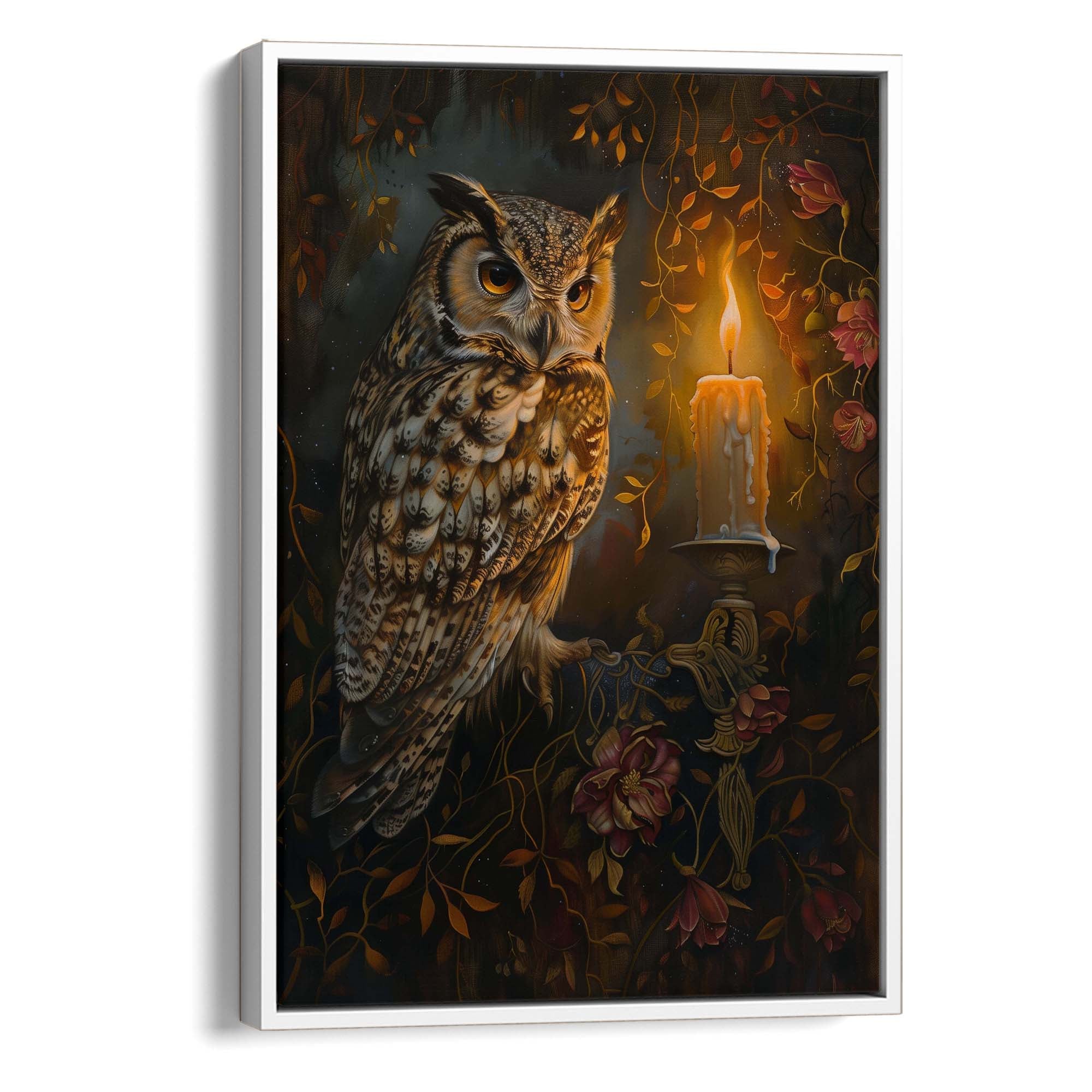 Candlelight Owl No2 Canvas Print