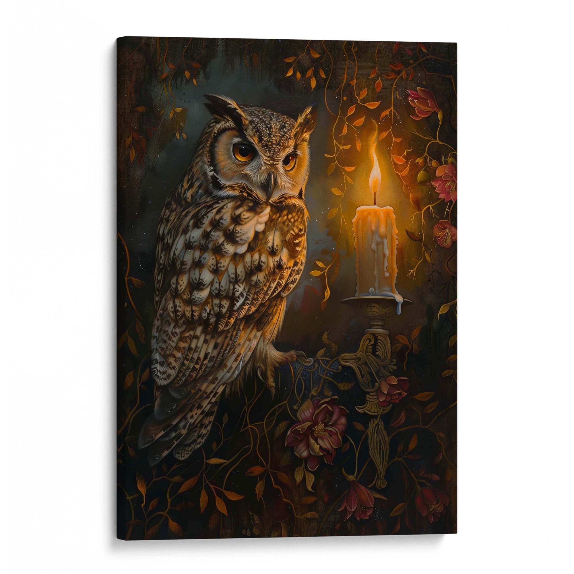 Candlelight Owl No2 Canvas Print