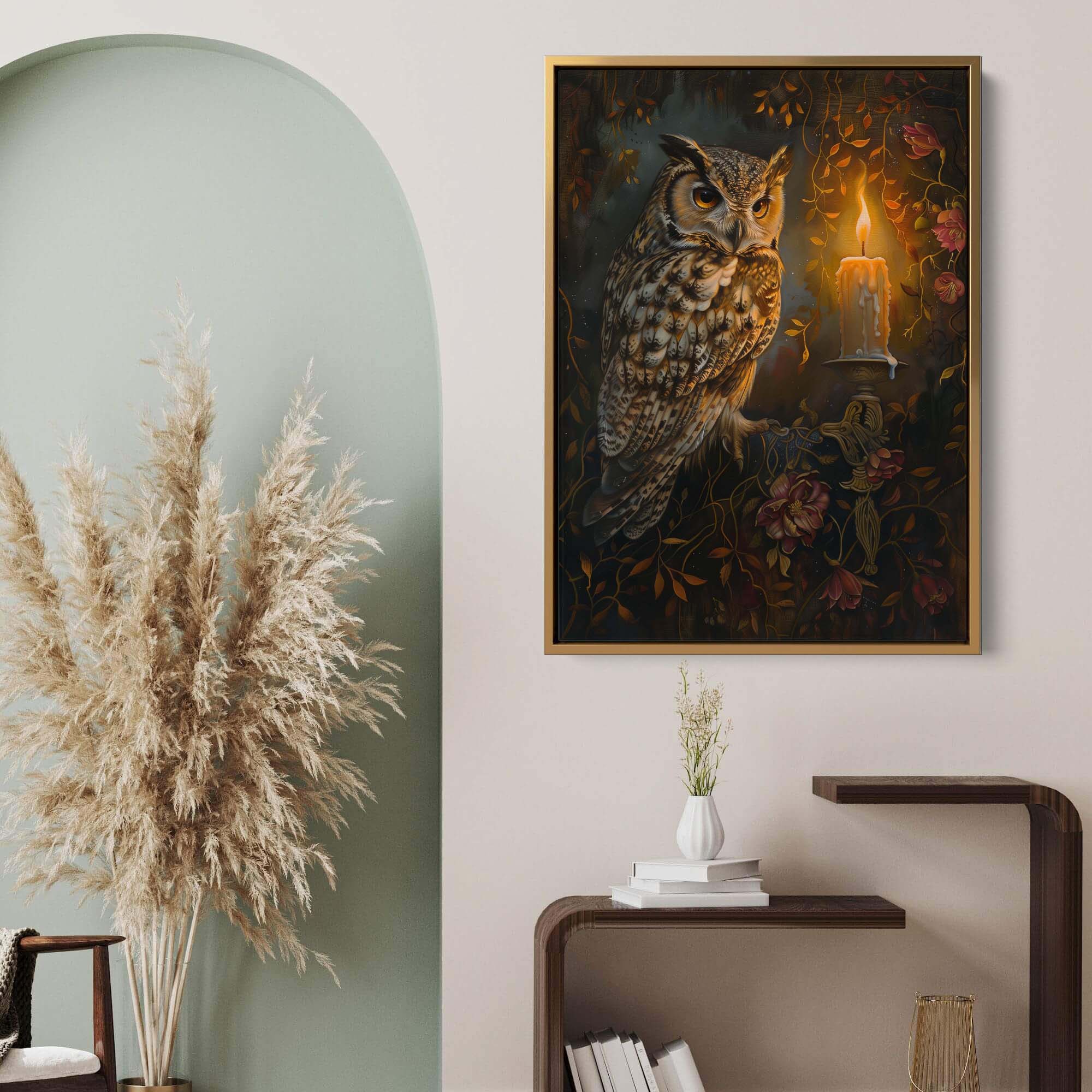 Candlelight Owl No2 Canvas Print