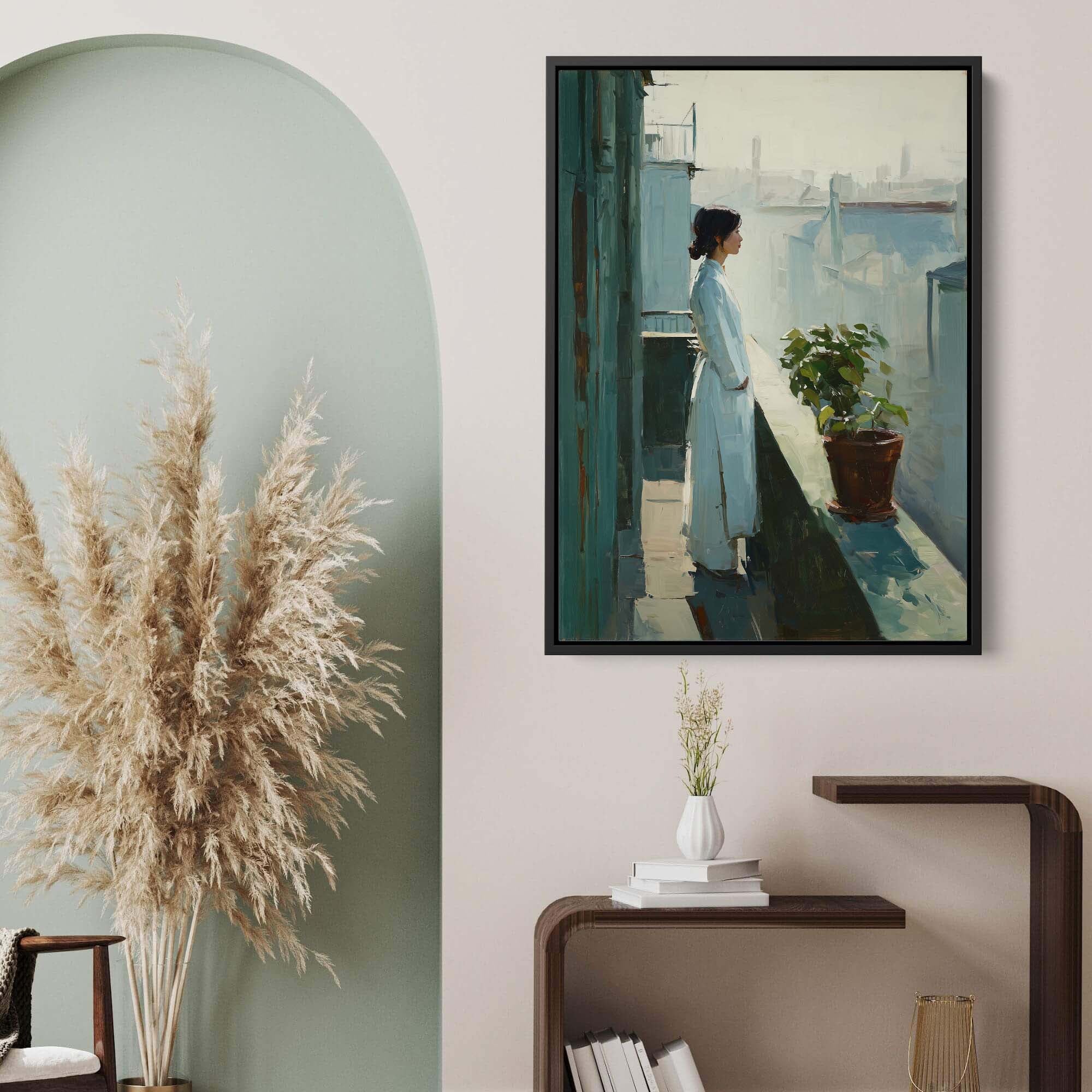 City Balcony Silence Canvas Print Canvas Art Wildfrog Art