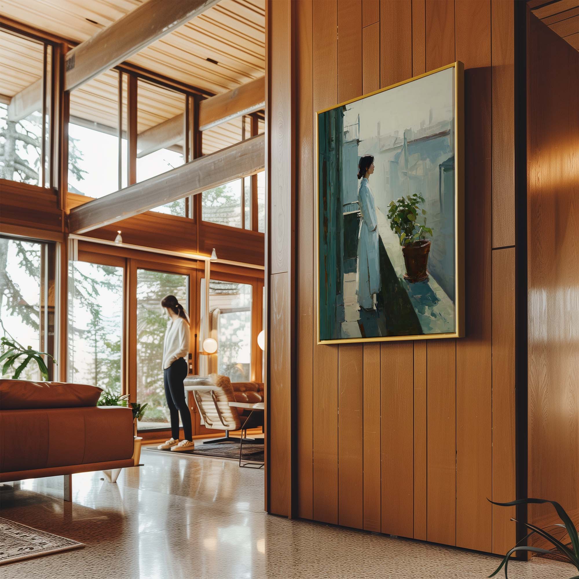 City Balcony Silence Canvas Print Canvas Art Wildfrog Art