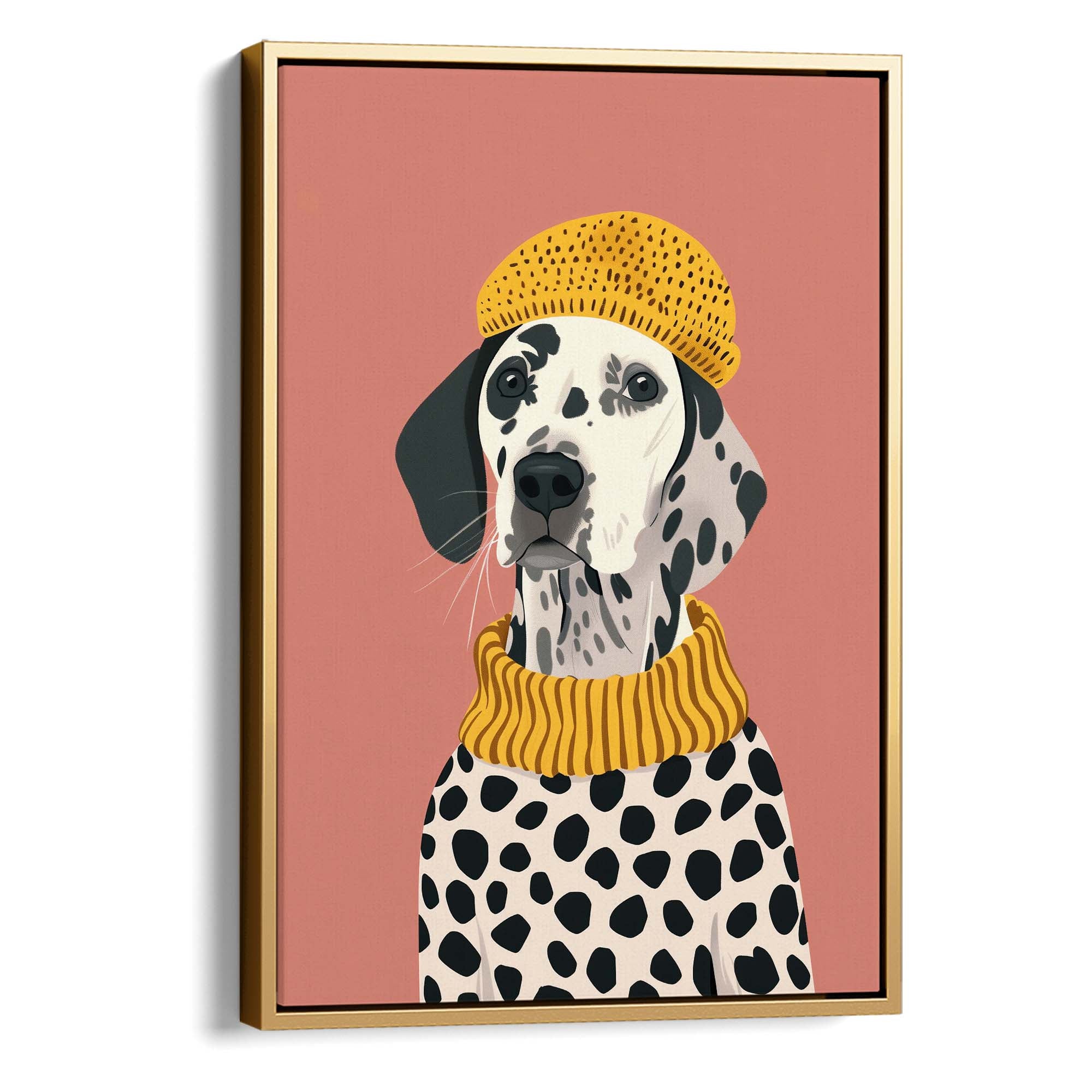 Cozy Dalmatian on Blush Canvas Print Canvas Art Wildfrog Art