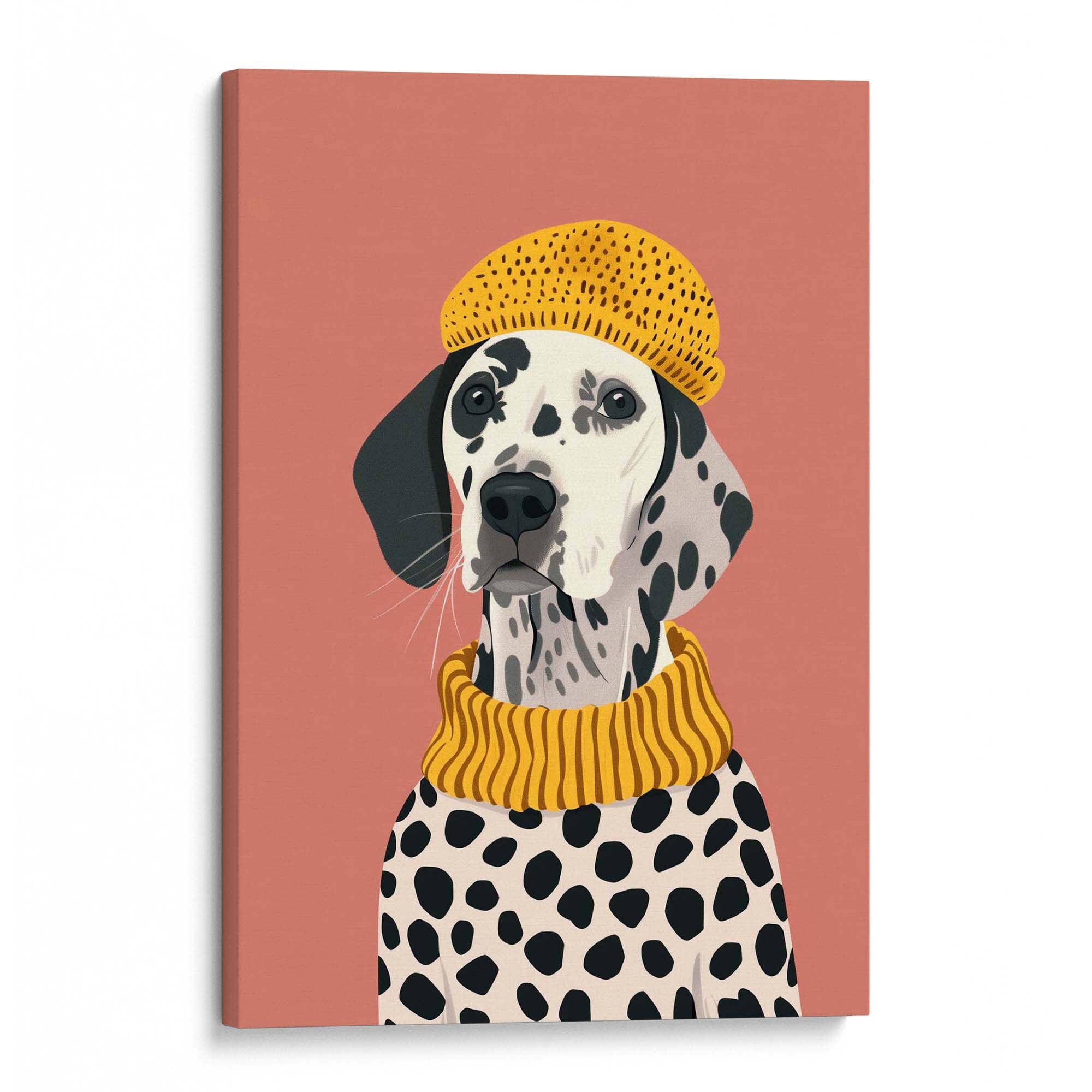Cozy Dalmatian on Blush Canvas Print Canvas Art Wildfrog Art