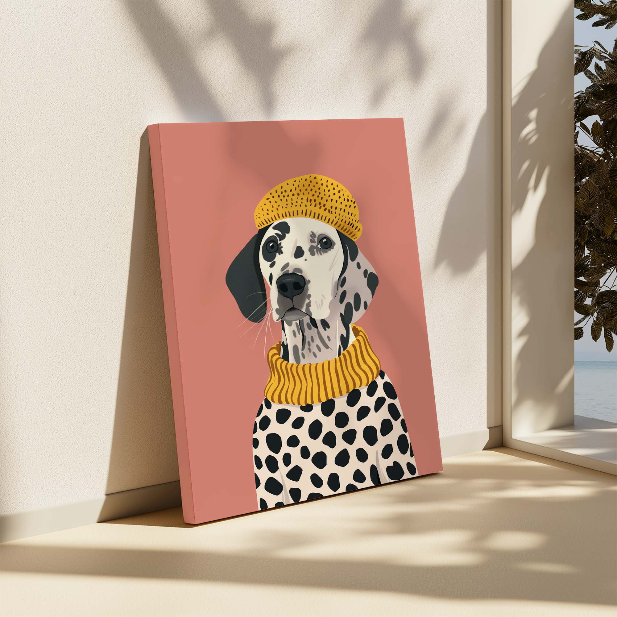 Cozy Dalmatian on Blush Canvas Print Canvas Art Wildfrog Art