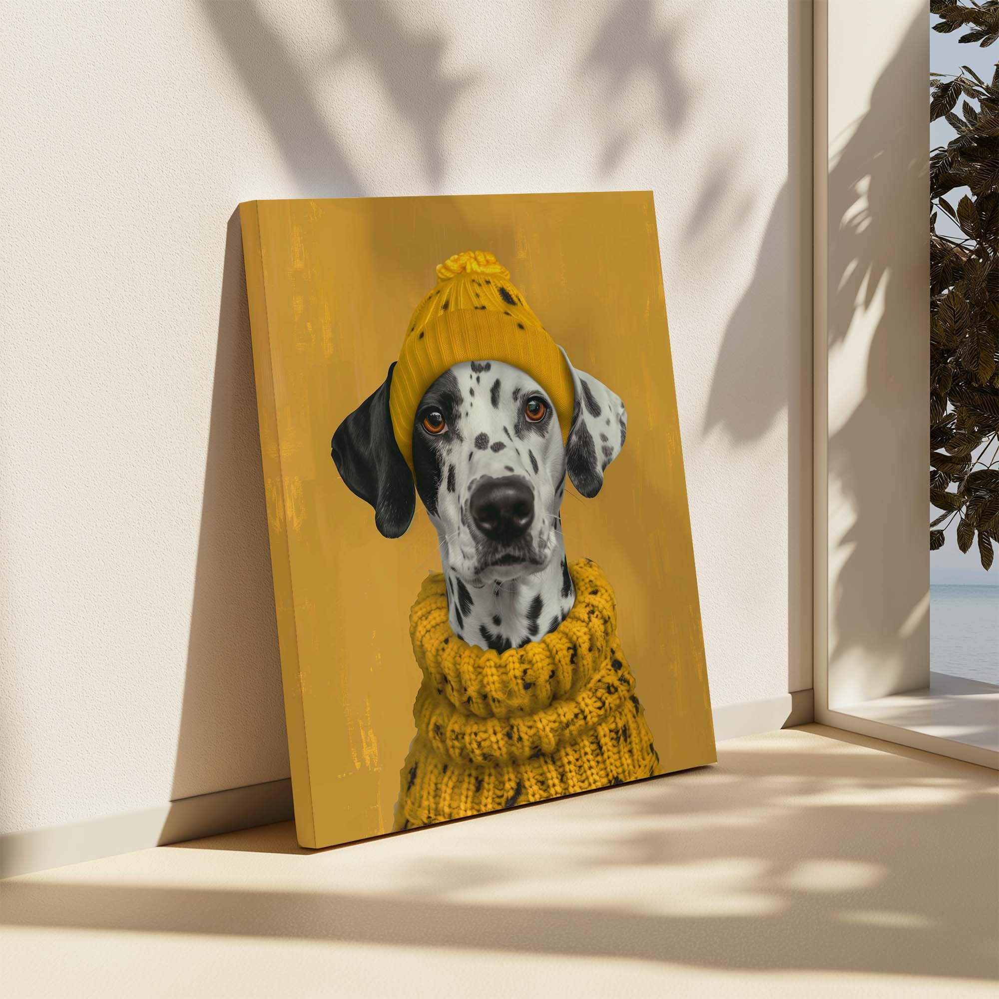 Cozy Knit Dalmatian Canvas Print Canvas Art Wildfrog Art