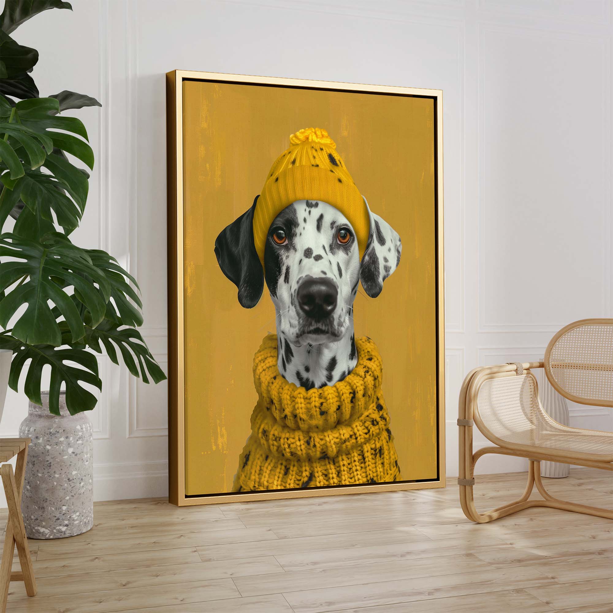 Cozy Knit Dalmatian Canvas Print Canvas Art Wildfrog Art