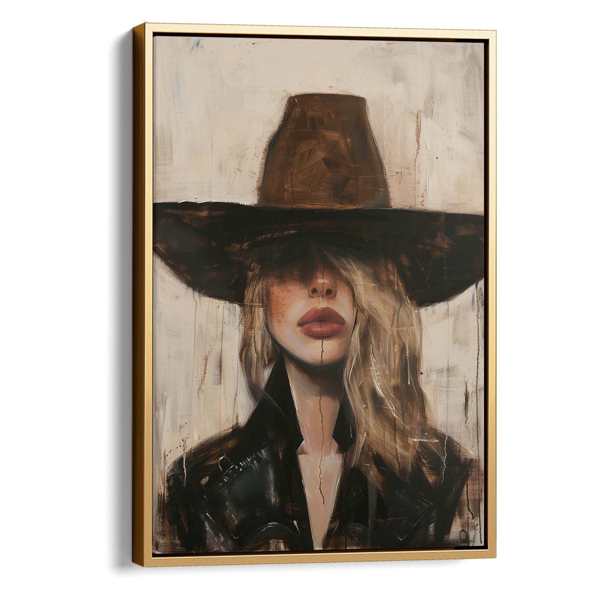 Cowgirl Widebrim Canvas Print Canvas Art Wildfrog Art