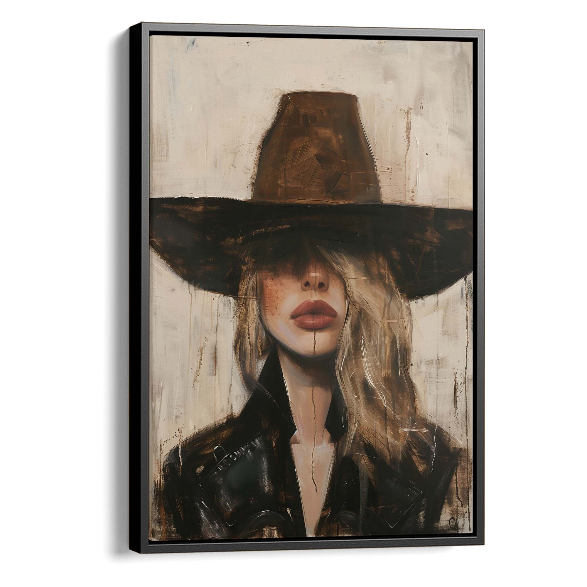 Cowgirl Widebrim Canvas Print Canvas Art Wildfrog Art