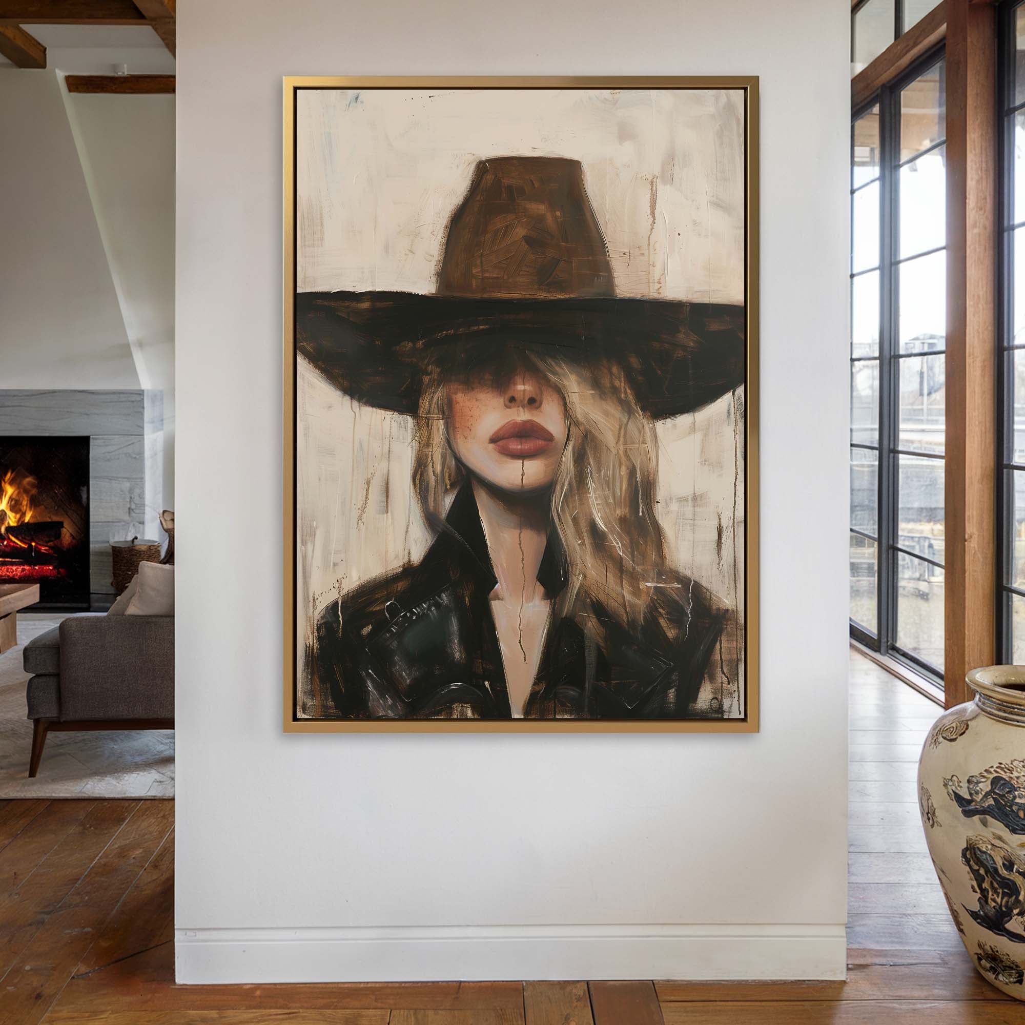 Cowgirl Widebrim Canvas Print Canvas Art Wildfrog Art