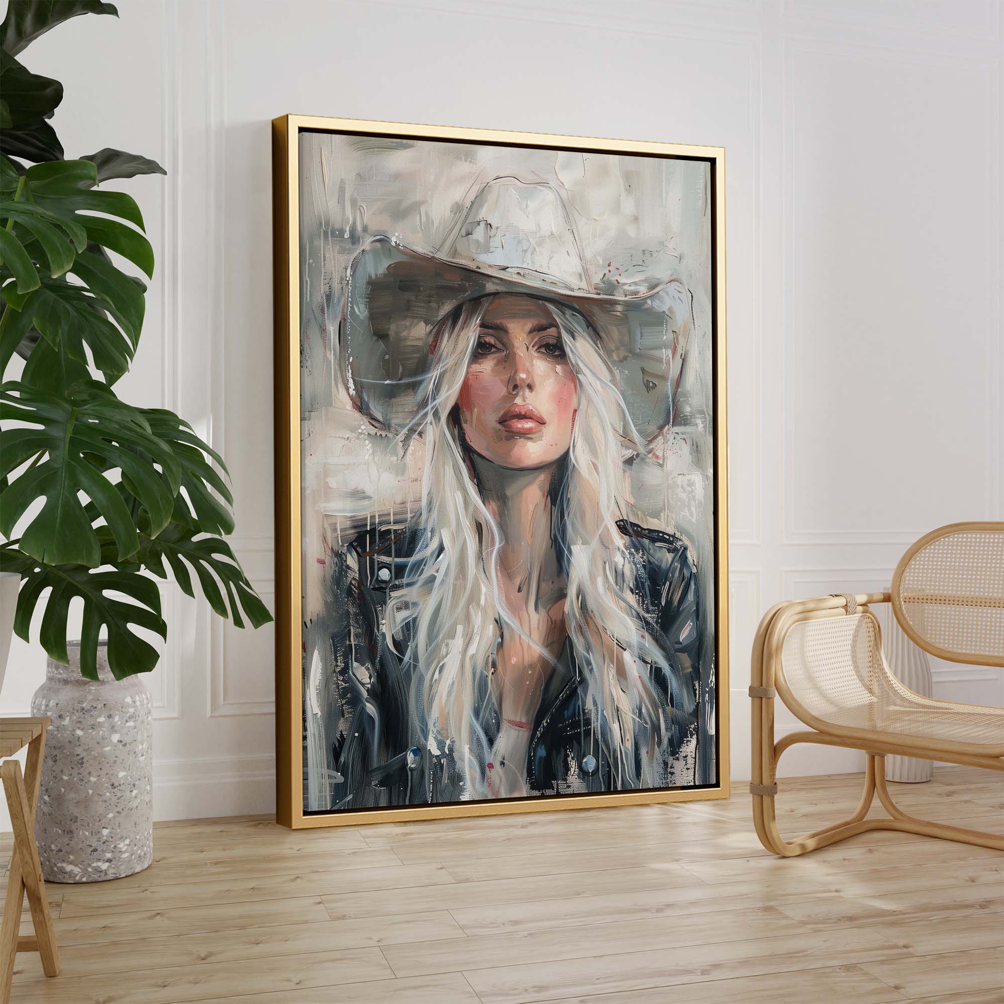Cowgirl in the White Hat Canvas Print Canvas Art Wildfrog Art
