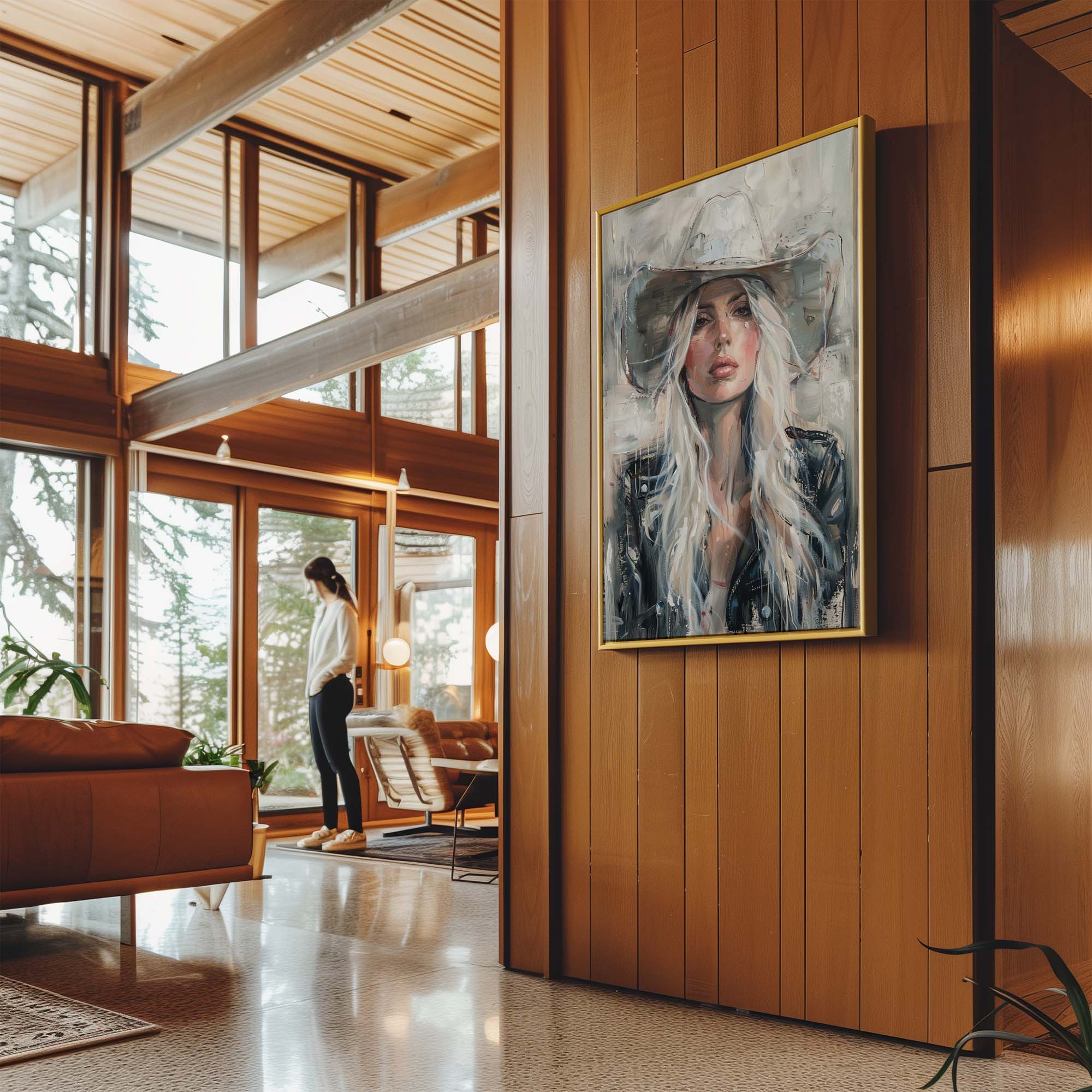 Cowgirl in the White Hat Canvas Print Canvas Art Wildfrog Art