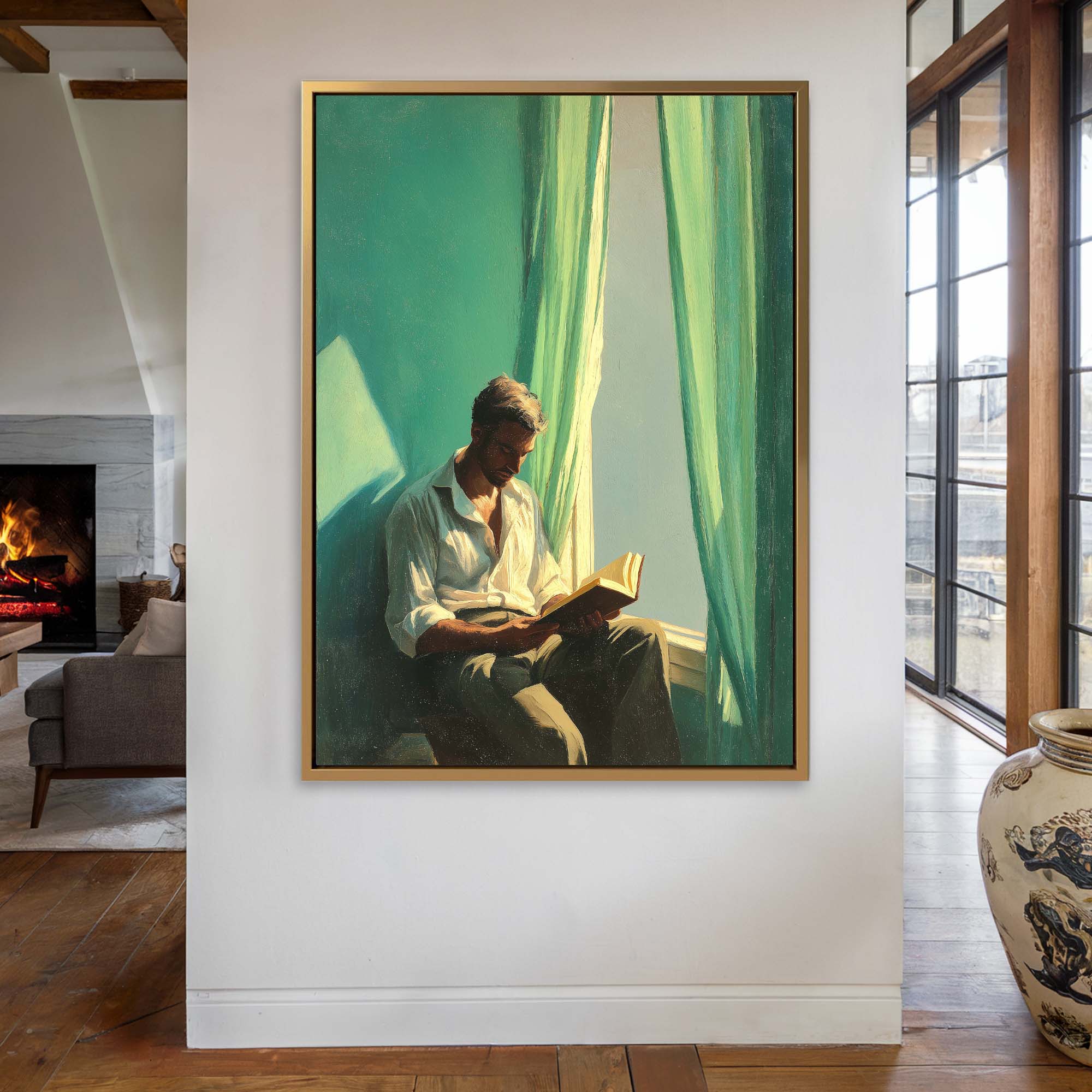 Curtain Reader Canvas Print Canvas Art Wildfrog Art