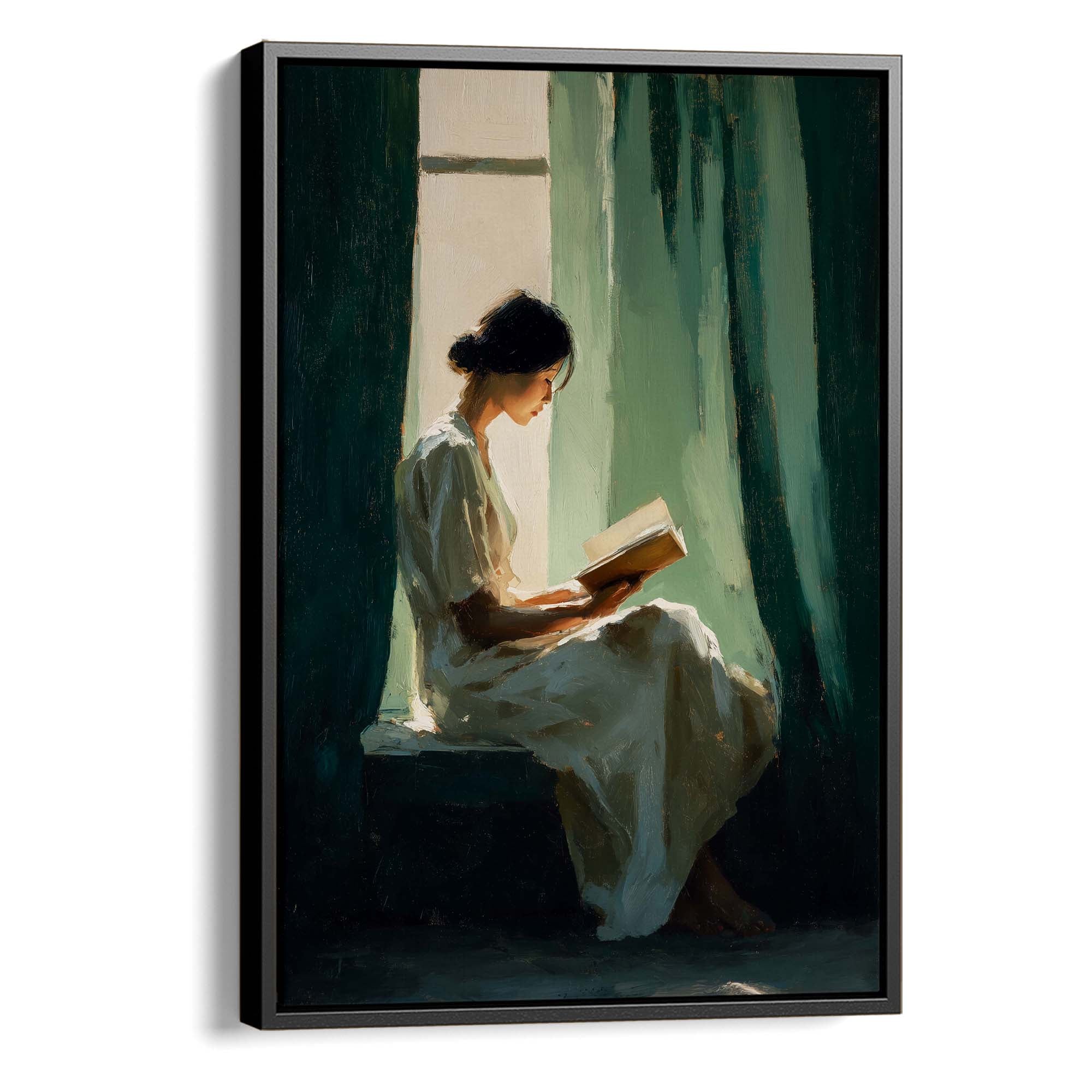 Curtain and a Book Canvas Print Canvas Art Wildfrog Art