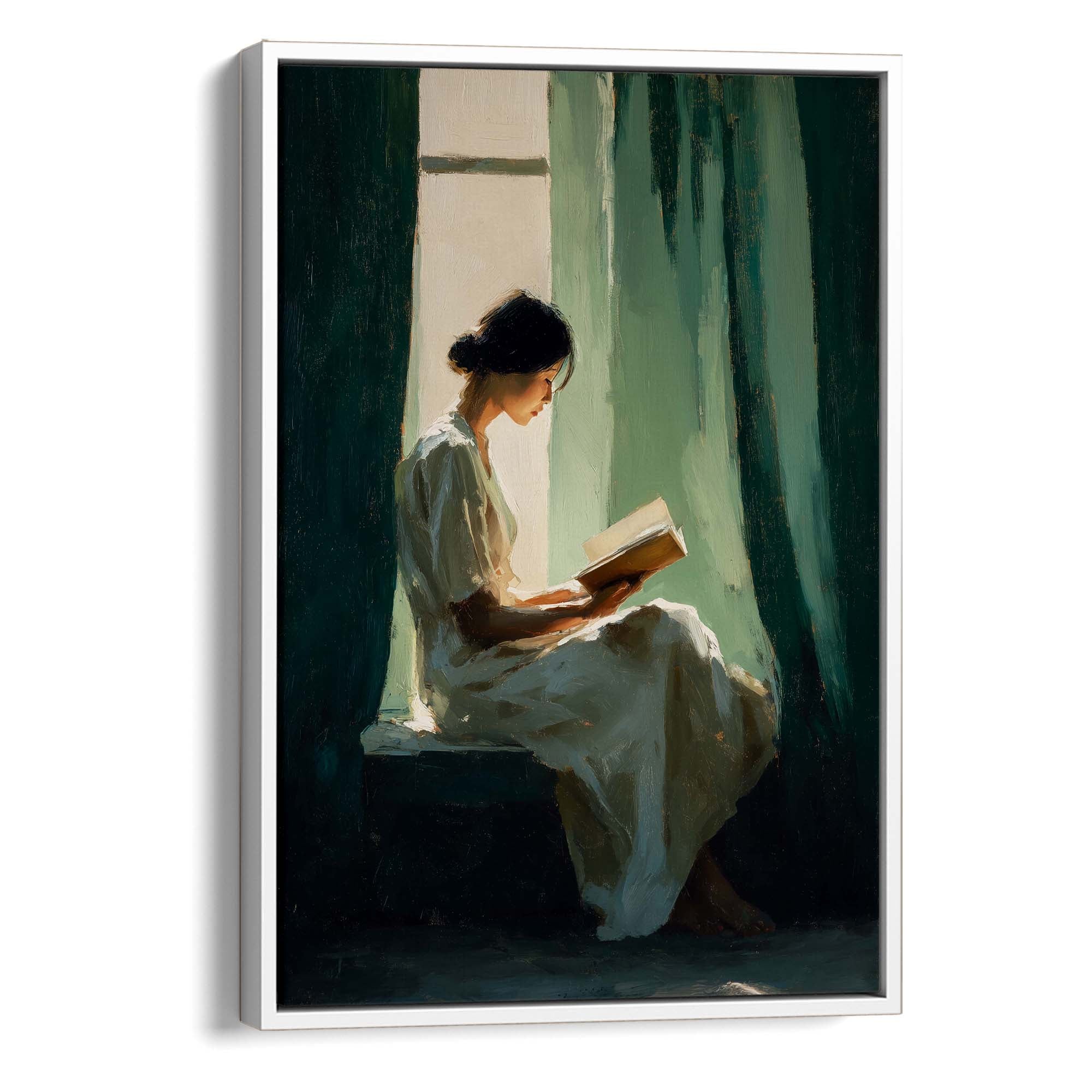 Curtain and a Book Canvas Print Canvas Art Wildfrog Art