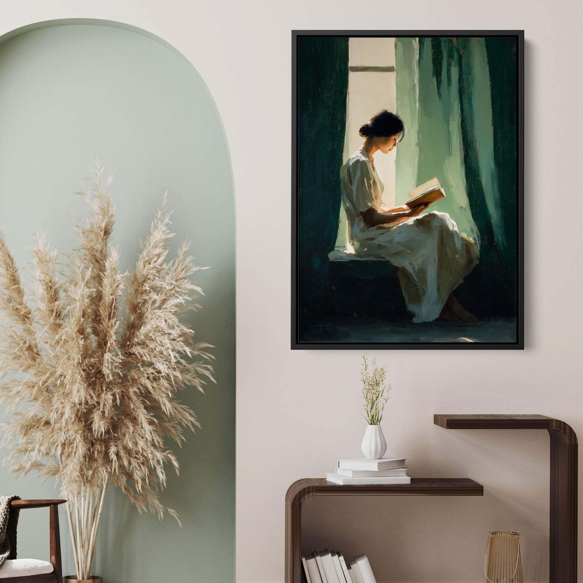 Curtain and a Book Canvas Print Canvas Art Wildfrog Art