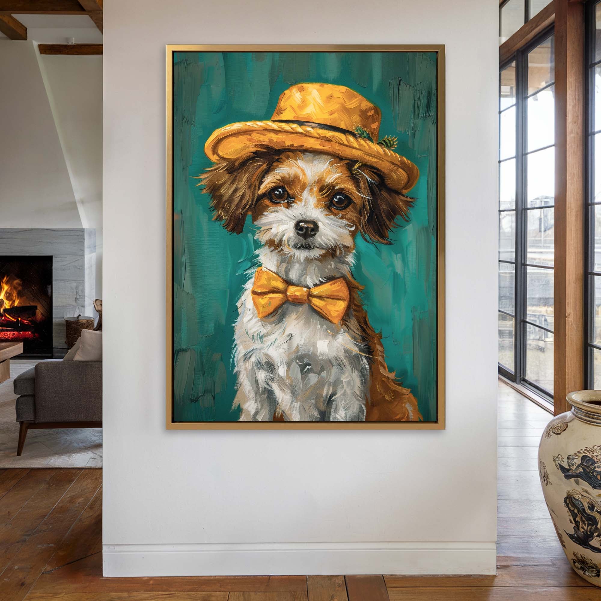 Dapper Dog in a Bowtie Canvas Print