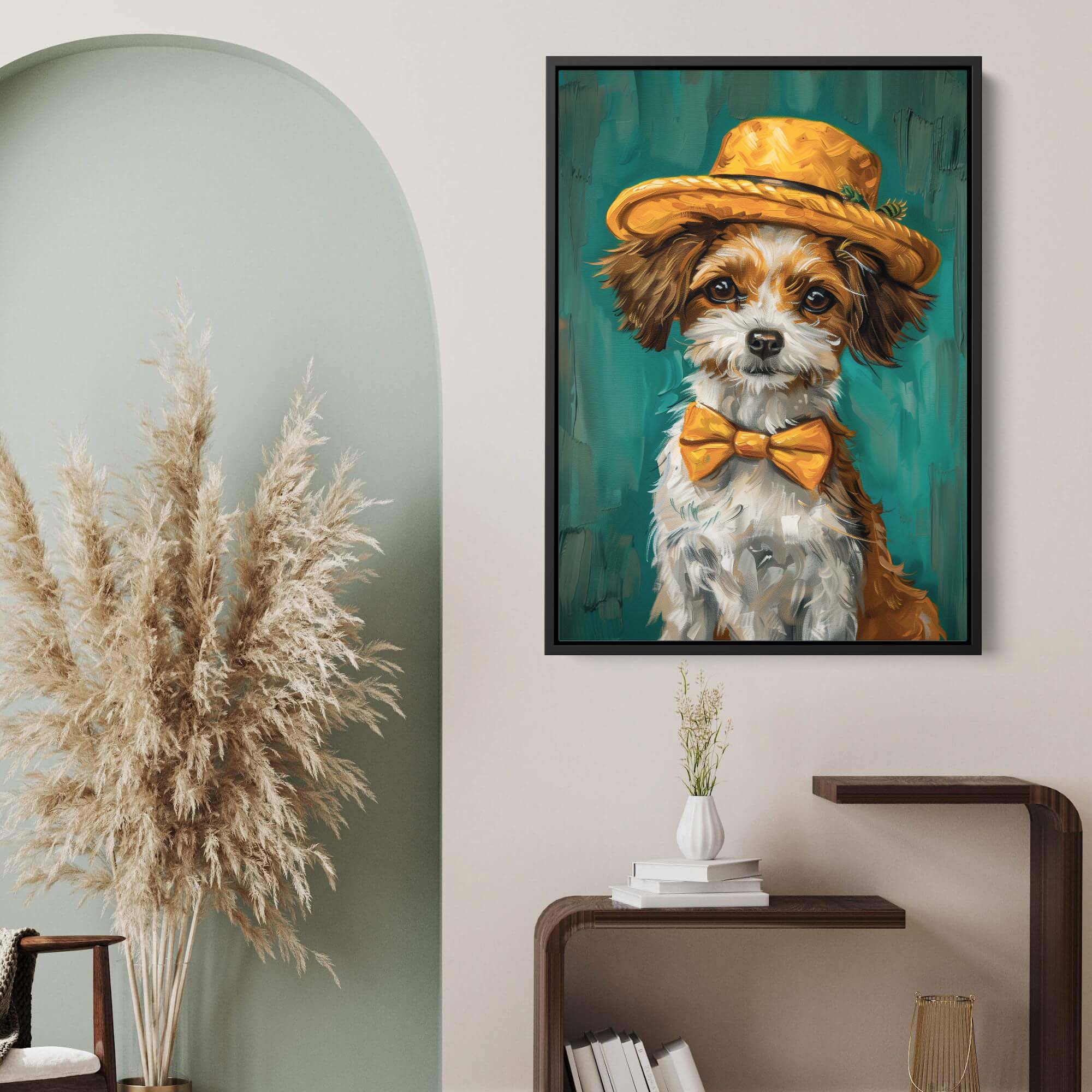 Dapper Dog in a Bowtie Canvas Print