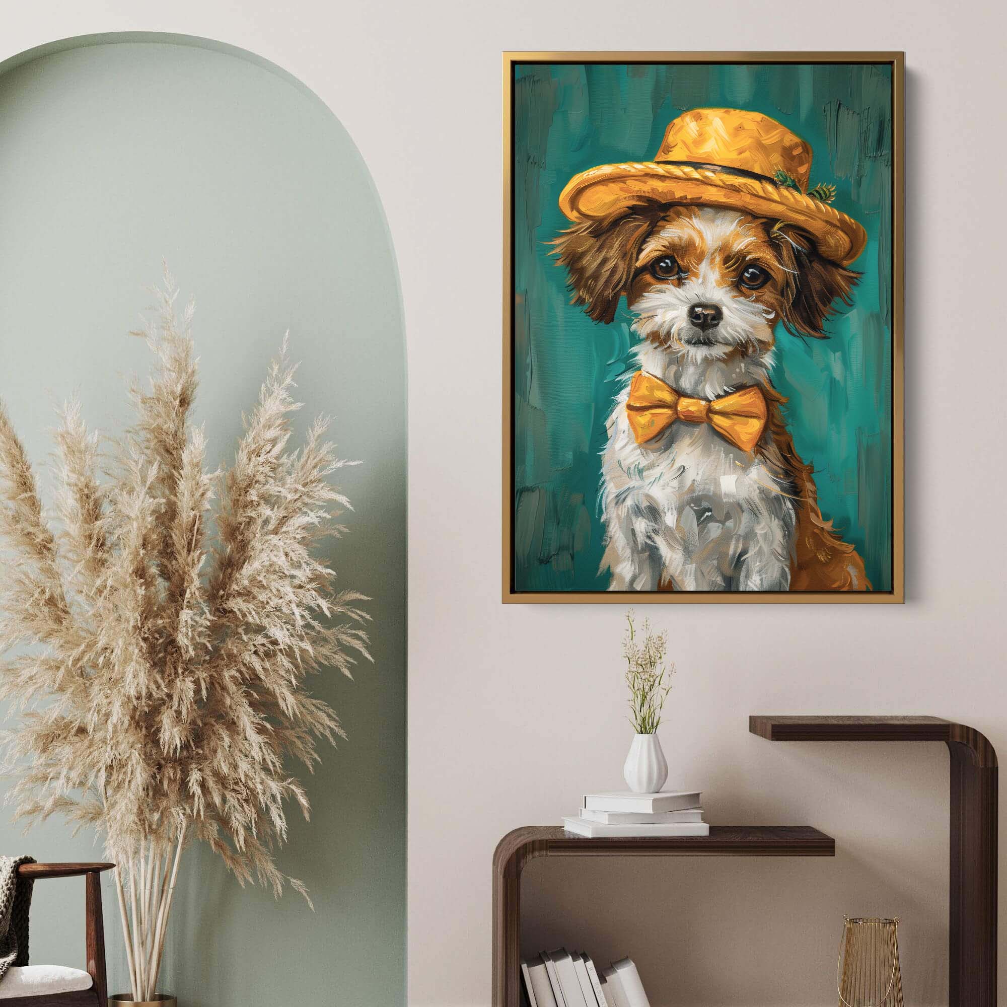 Dapper Dog in a Bowtie Canvas Print