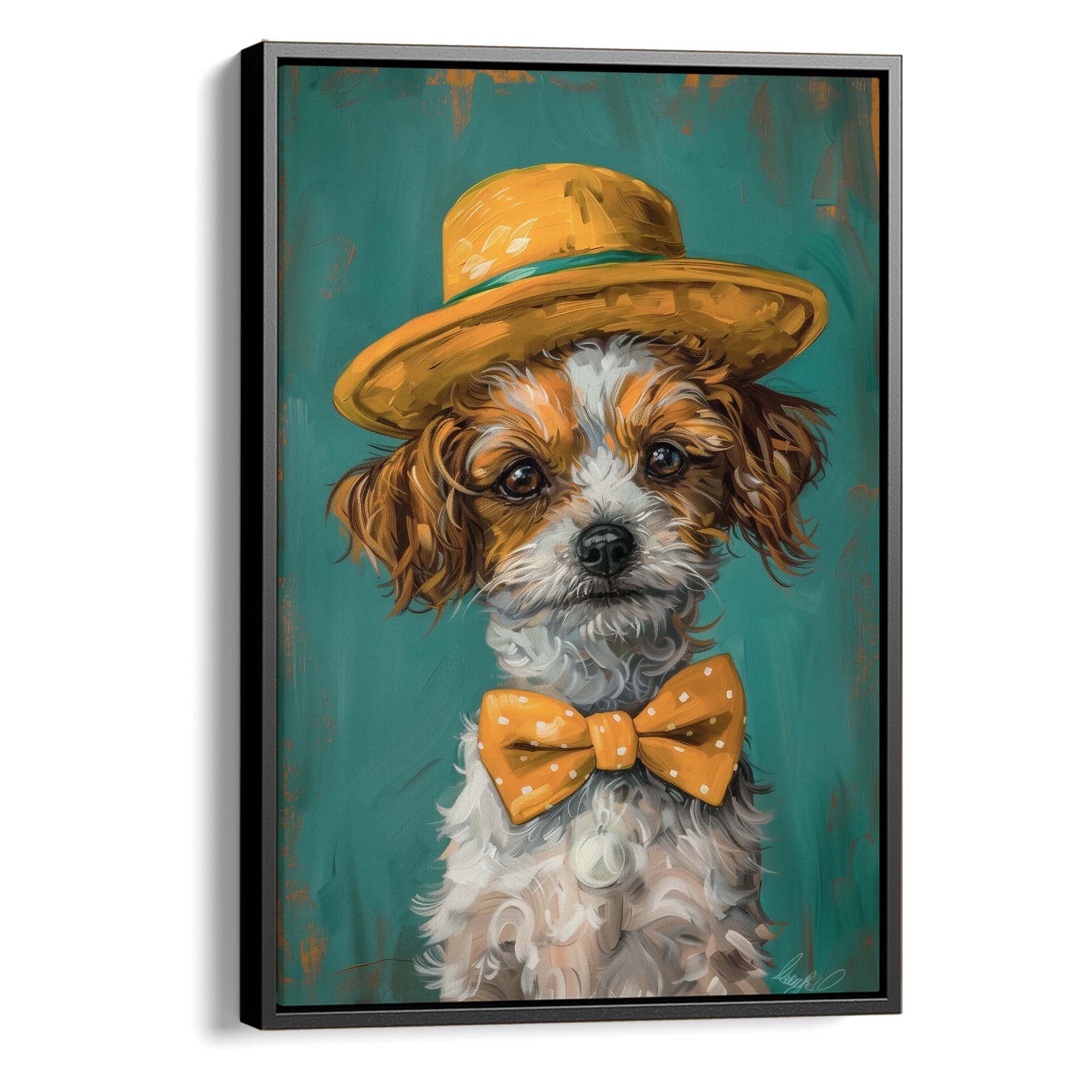 Dapper Polka Dog Canvas Print Canvas Art Wildfrog Art