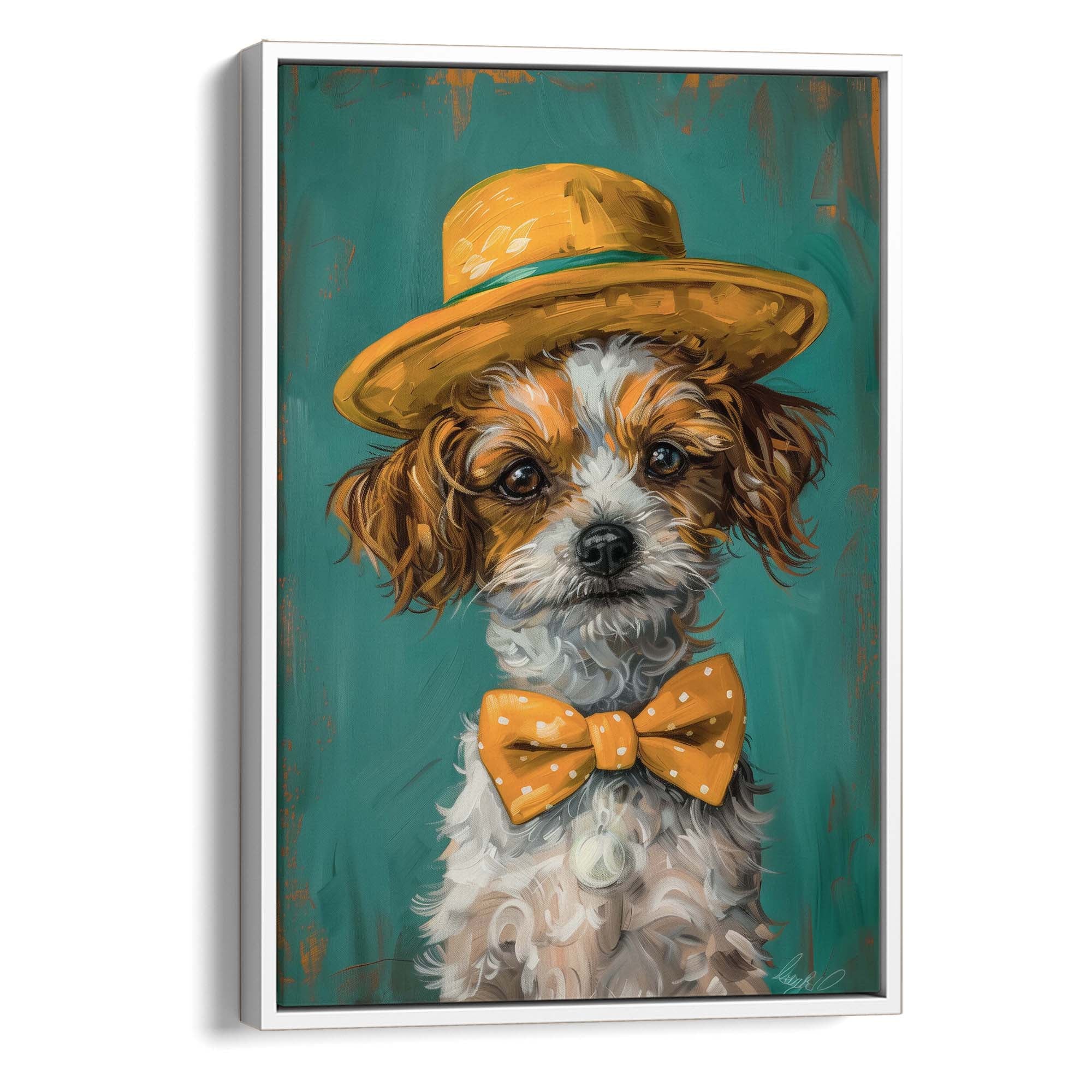 Dapper Polka Dog Canvas Print Canvas Art Wildfrog Art