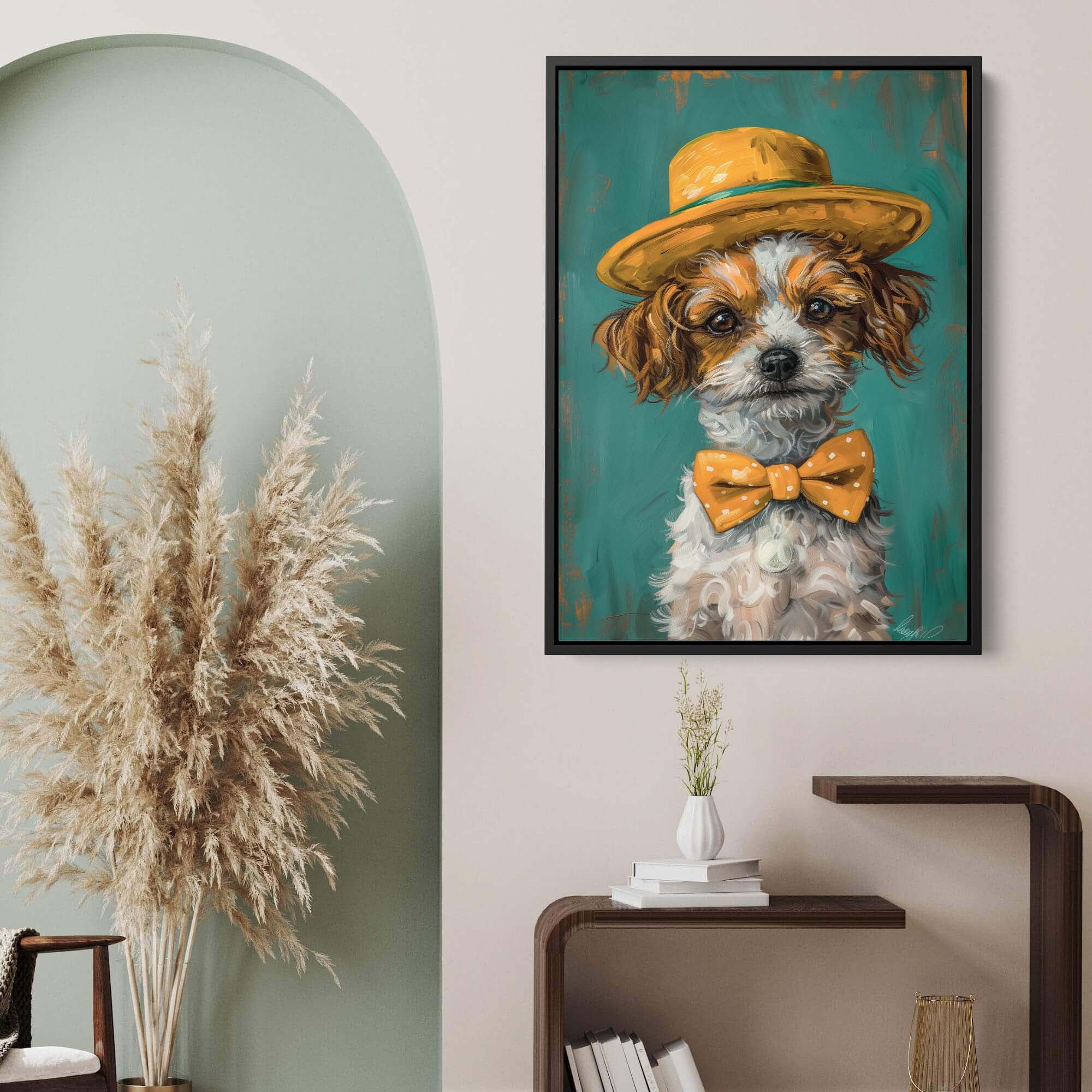 Dapper Polka Dog Canvas Print Canvas Art Wildfrog Art