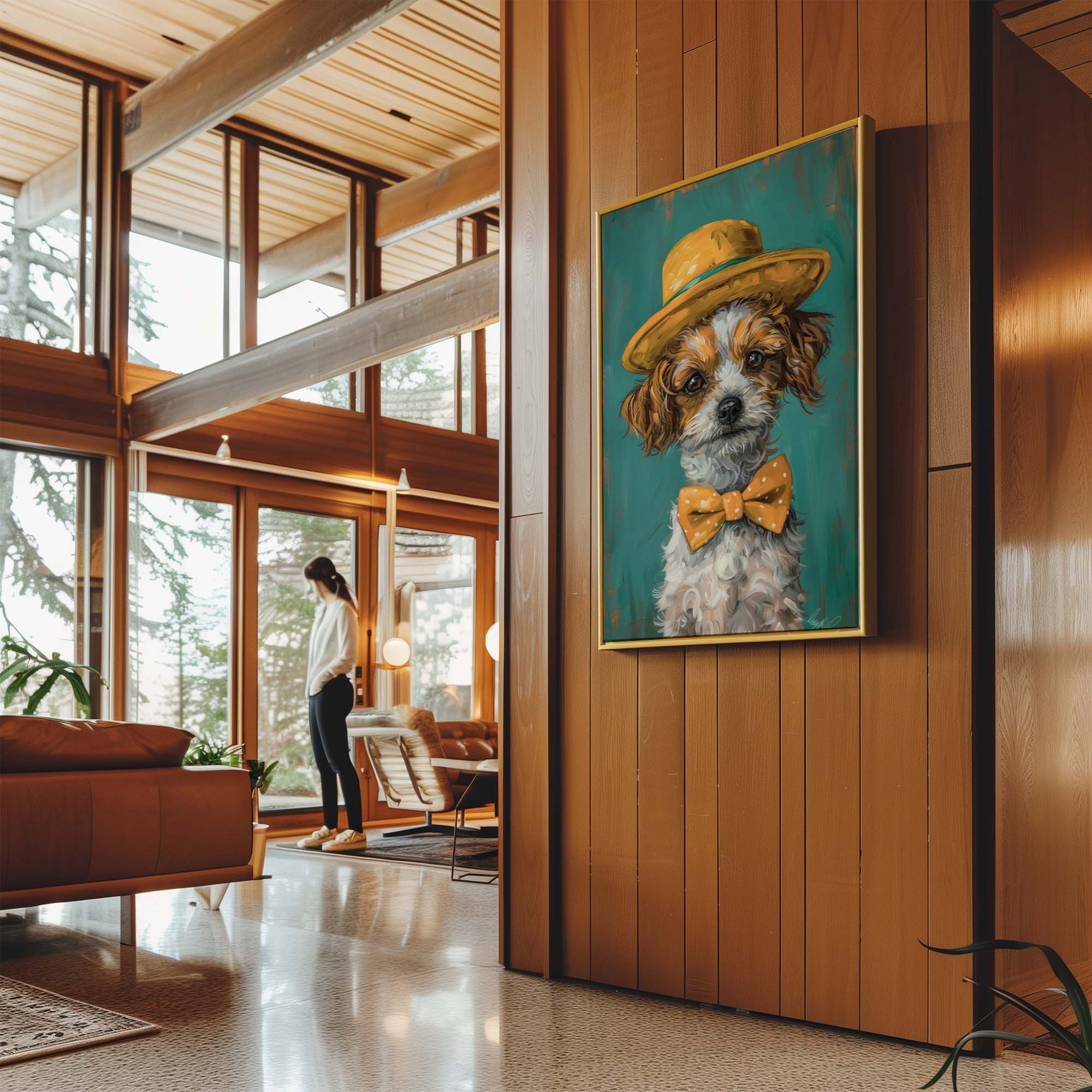 Dapper Polka Dog Canvas Print Canvas Art Wildfrog Art