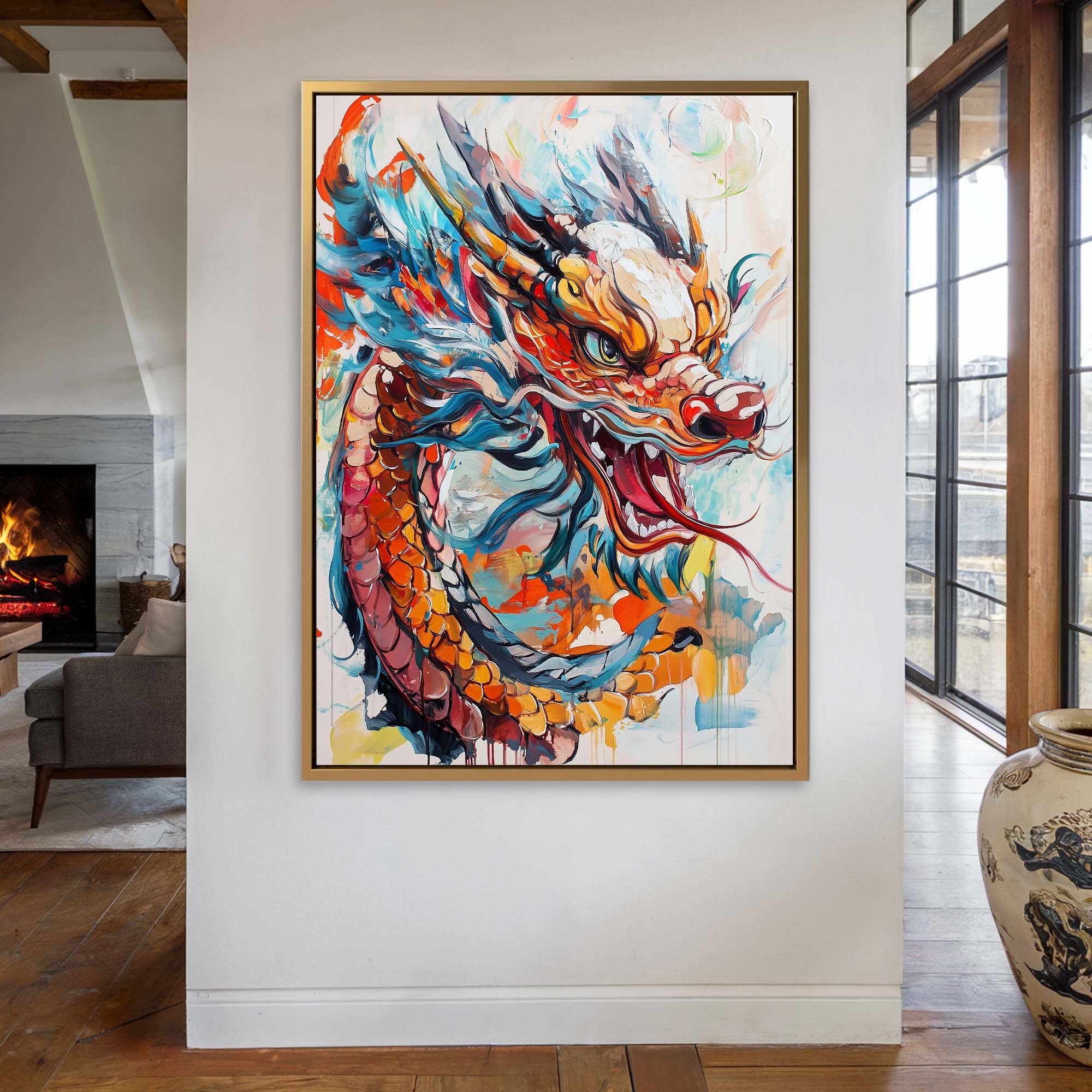 Dragon's Fury Canvas Print Canvas Art Wildfrog Art