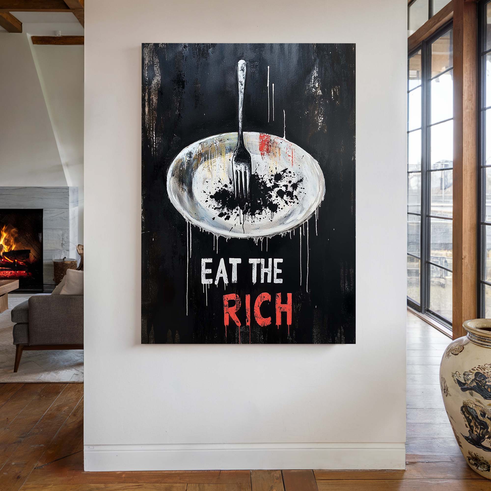 Eat the Rich No3 Canvas Print Canvas Art Wildfrog Art