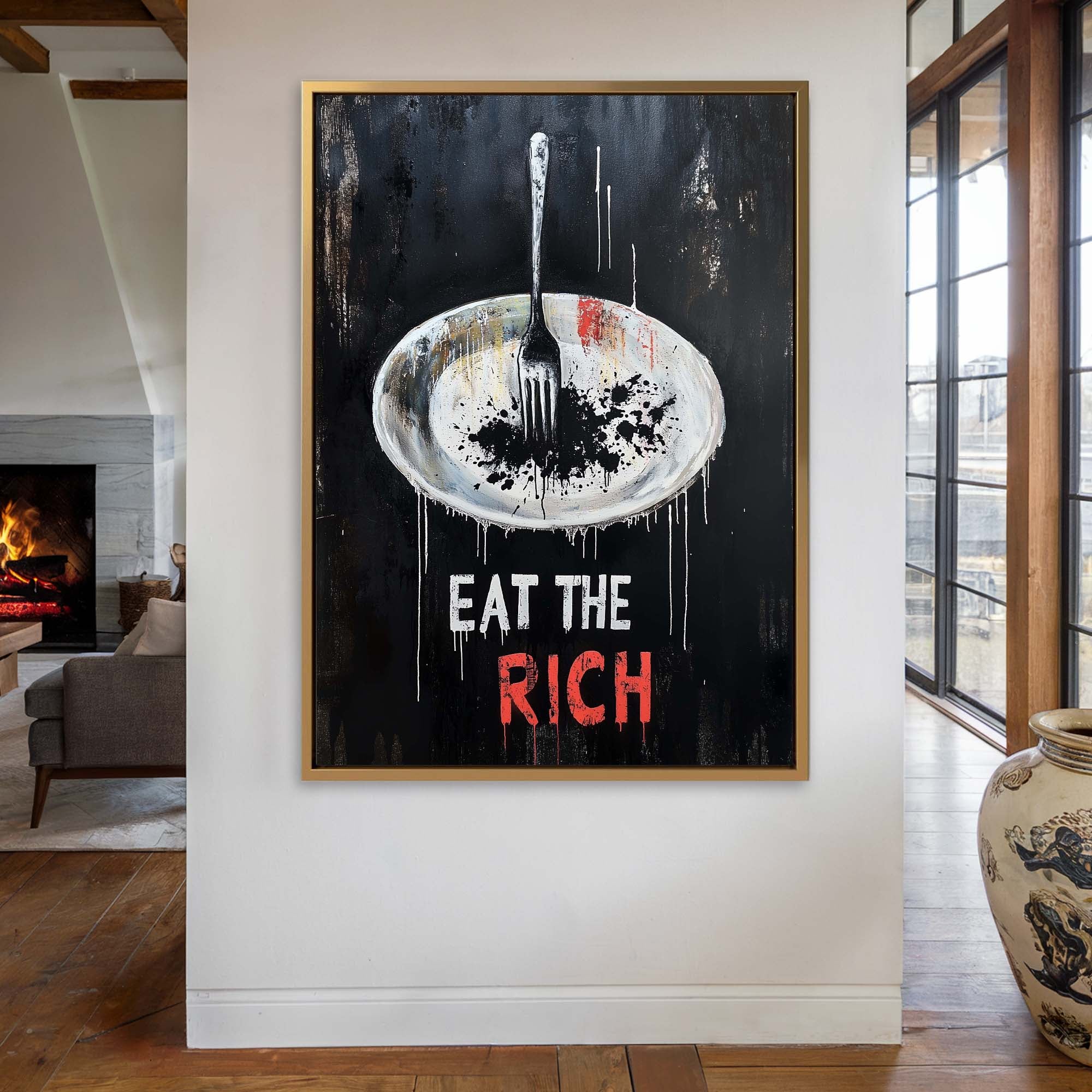 Eat the Rich No3 Canvas Print Canvas Art Wildfrog Art