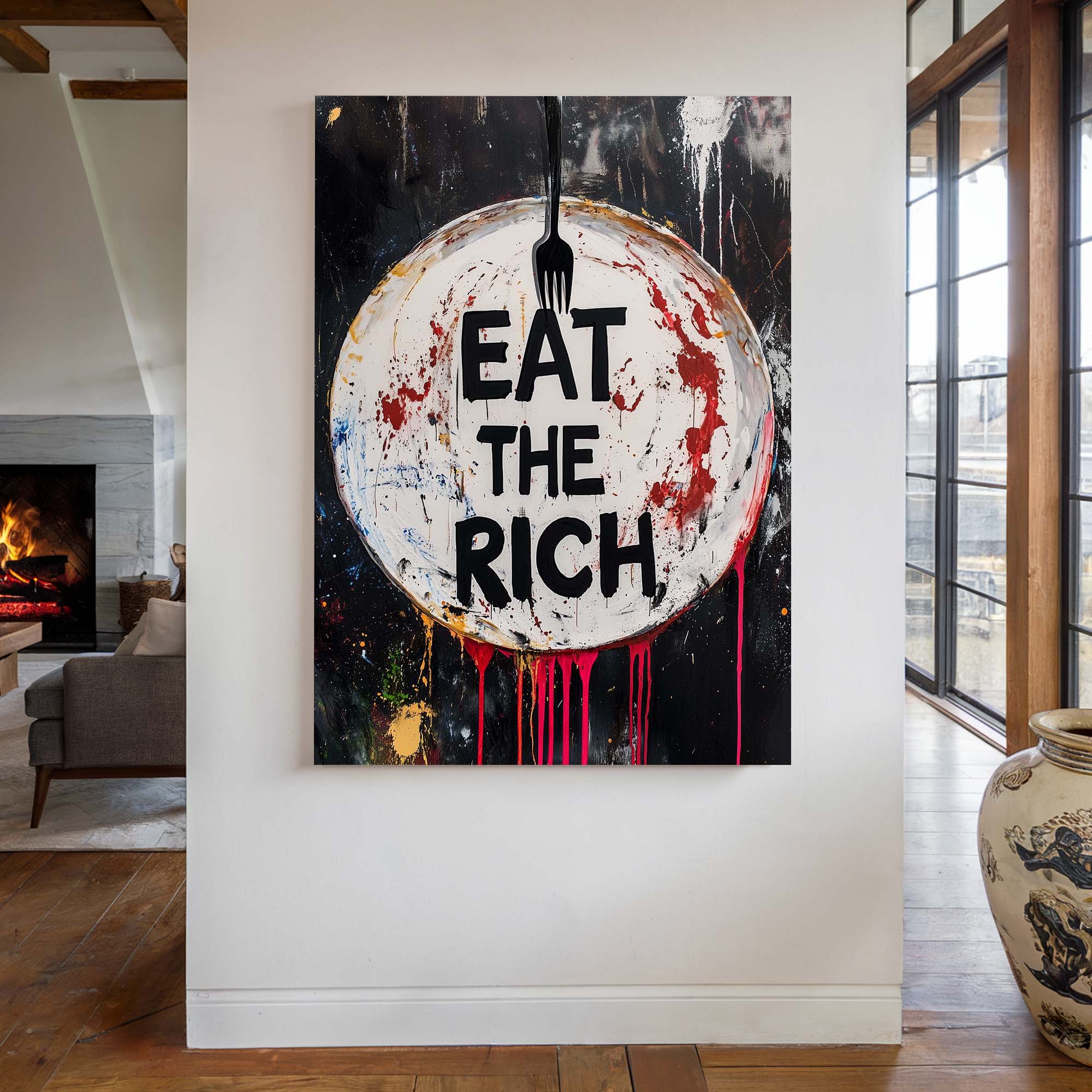 Eat the Rich No4 Canvas Print Canvas Art Wildfrog Art