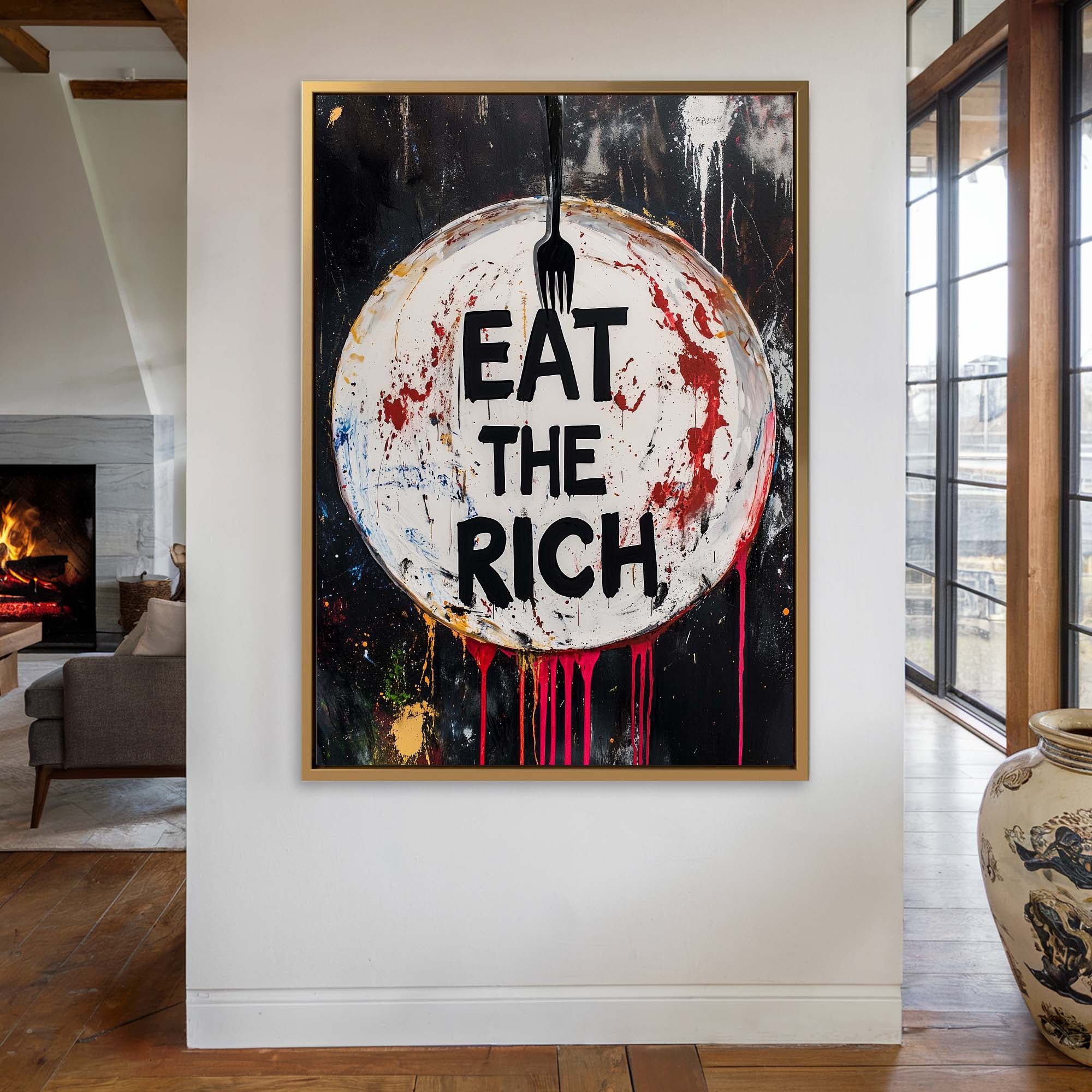 Eat the Rich No4 Canvas Print Canvas Art Wildfrog Art