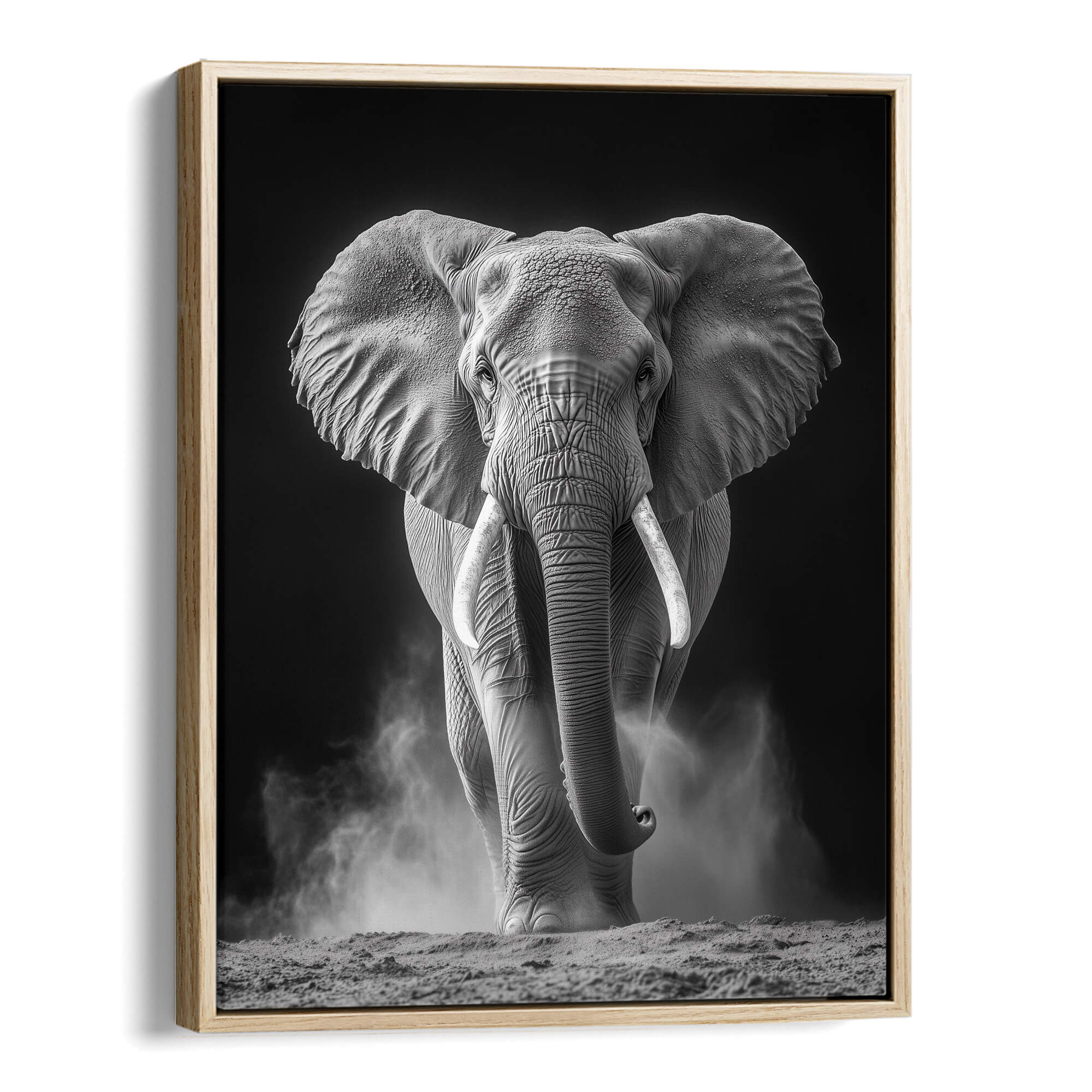 Elephant in Dust Canvas Print Canvas Art Wildfrog Art
