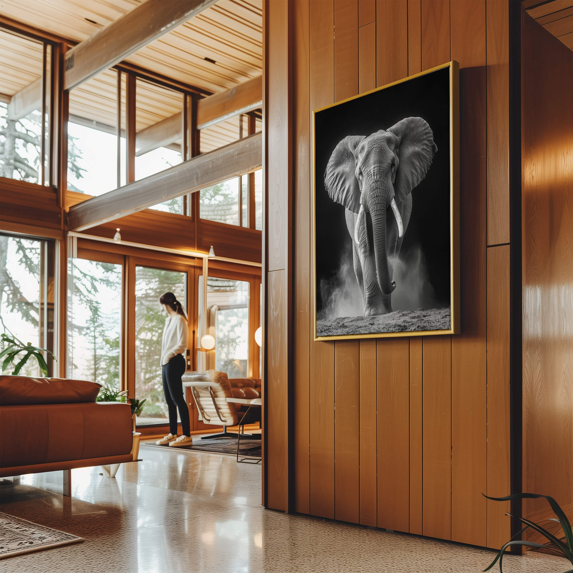 Elephant in Dust Canvas Print Canvas Art Wildfrog Art