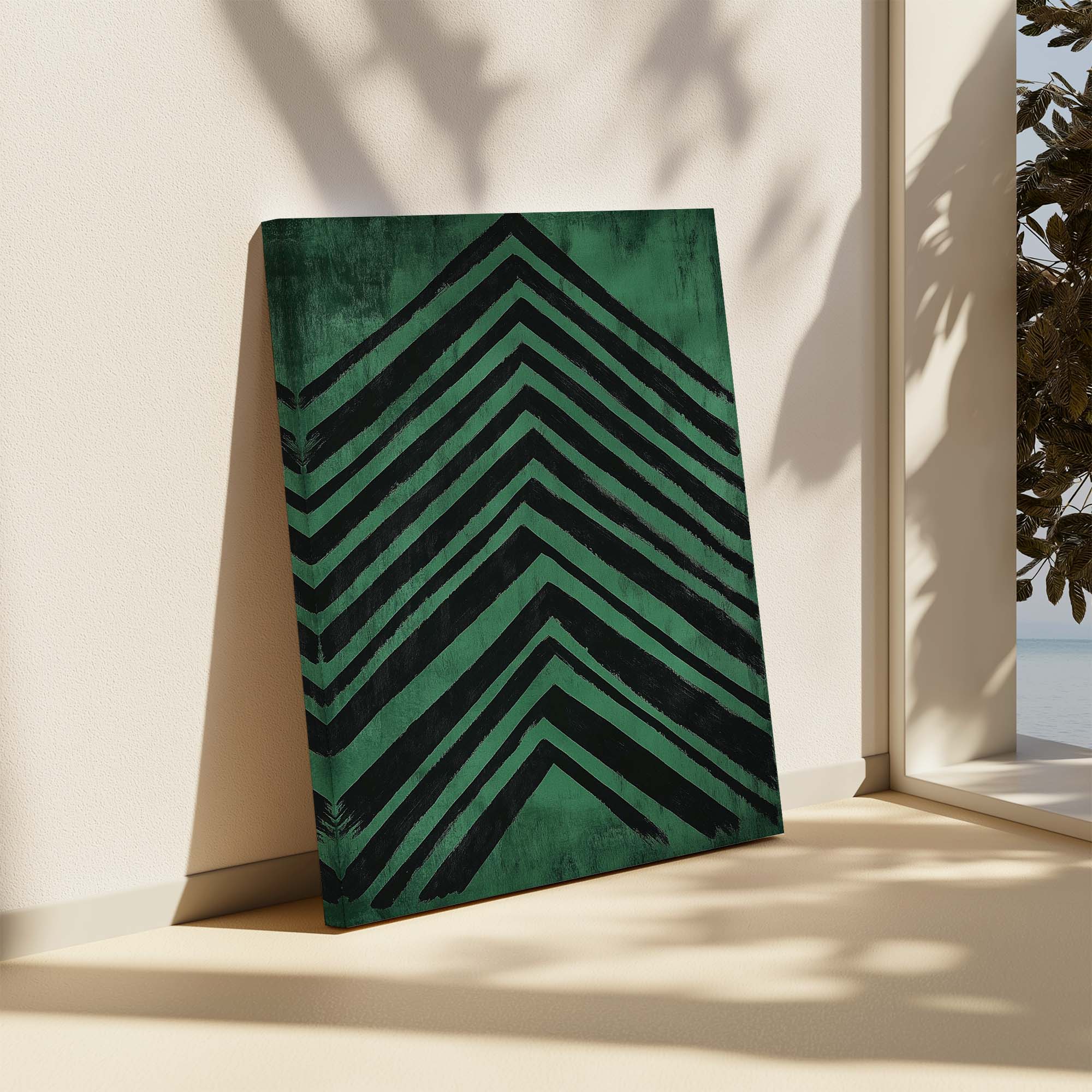 Emerald Chevron Canvas Print Canvas Art Wildfrog Art