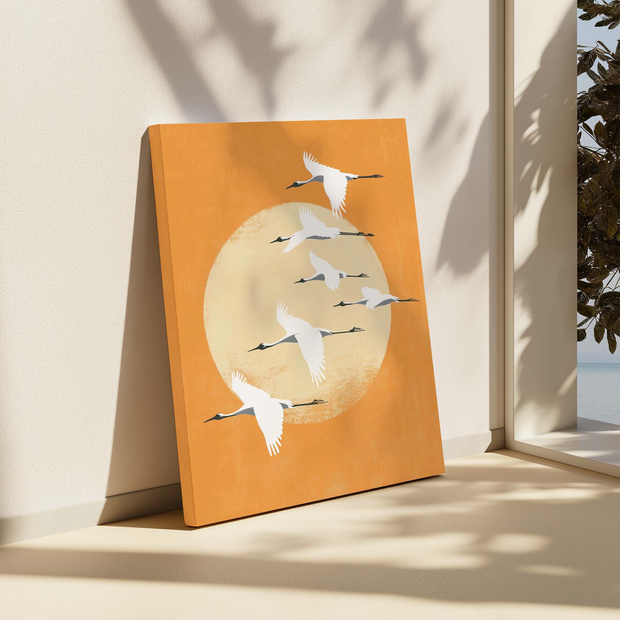 Evening Cranes Canvas Print Canvas Art Wildfrog Art