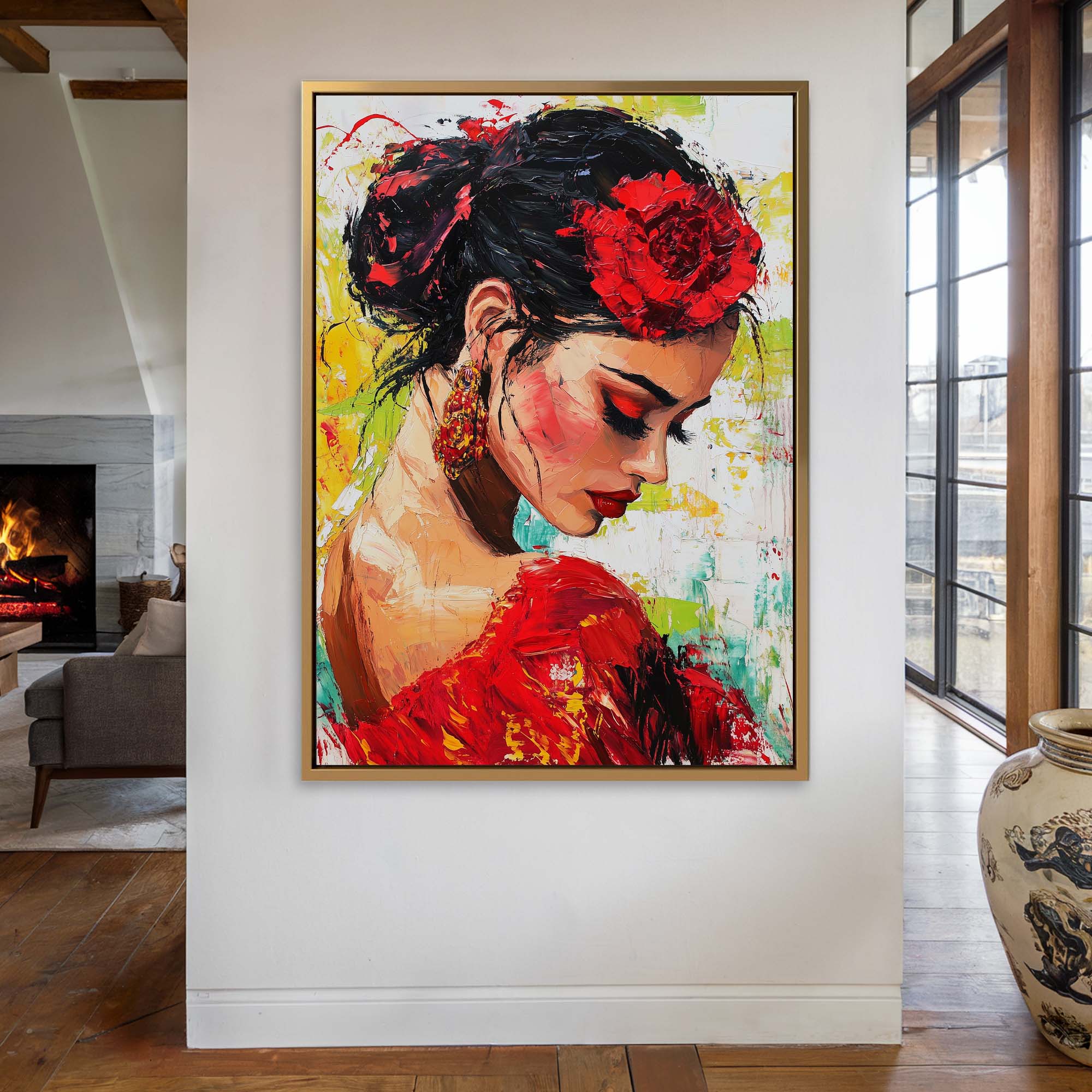 Flamenco Lady Canvas Print Canvas Art Wildfrog Art