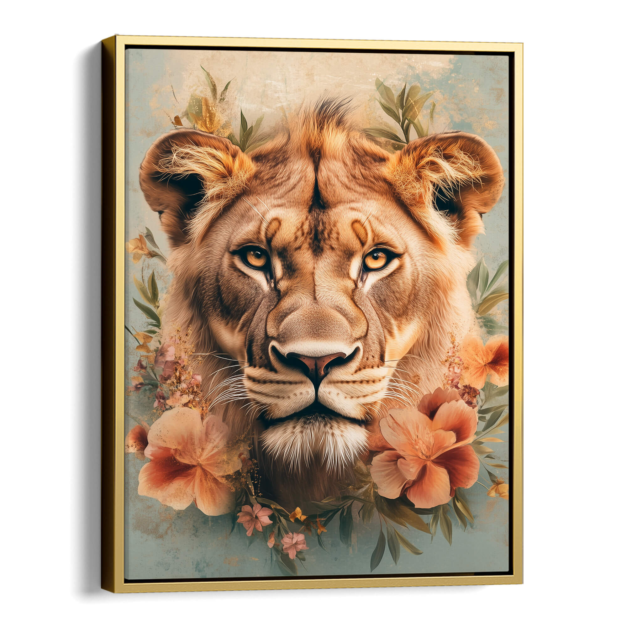 Floral Lioness Canvas Print Canvas Art Wildfrog Art