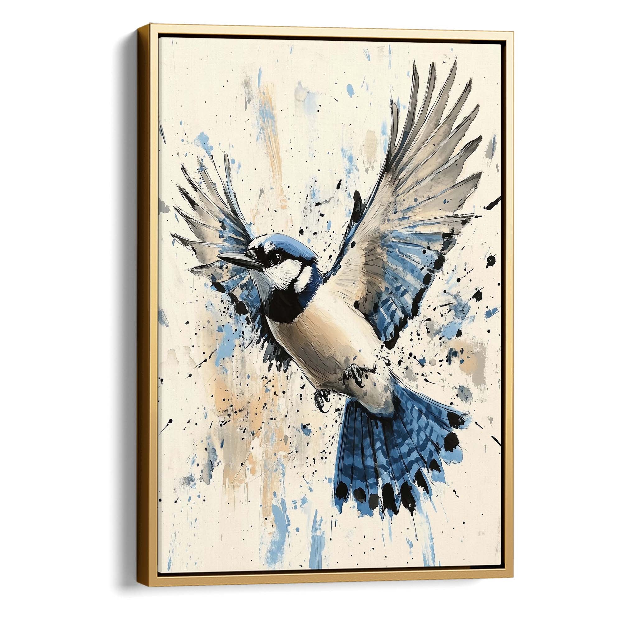 Flying Blue Jay No1 Canvas Print Canvas Art Wildfrog Art