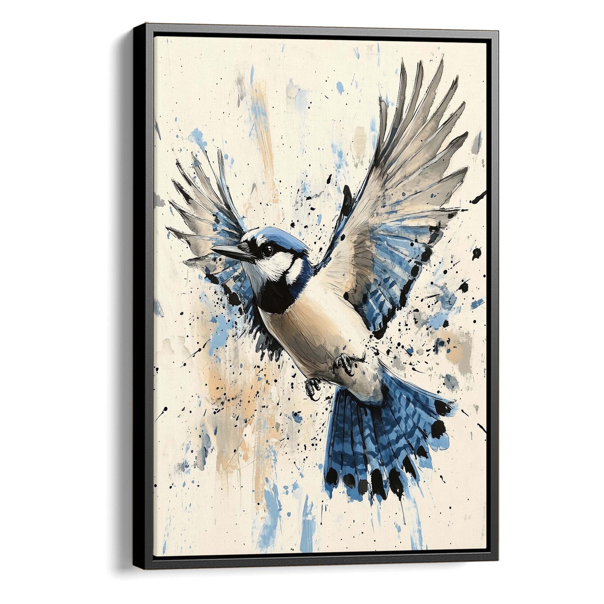 Flying Blue Jay No1 Canvas Print Canvas Art Wildfrog Art