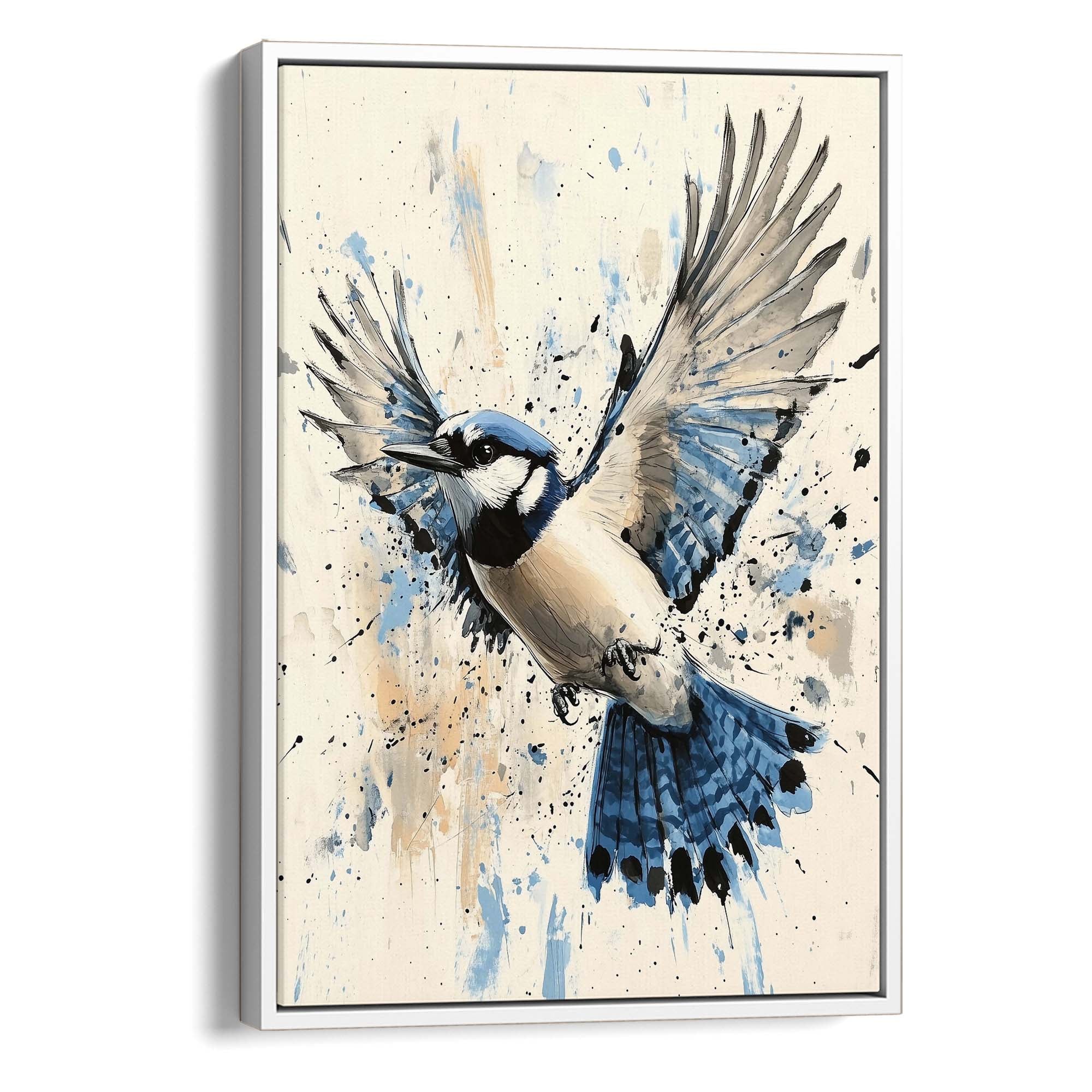 Flying Blue Jay No1 Canvas Print Canvas Art Wildfrog Art