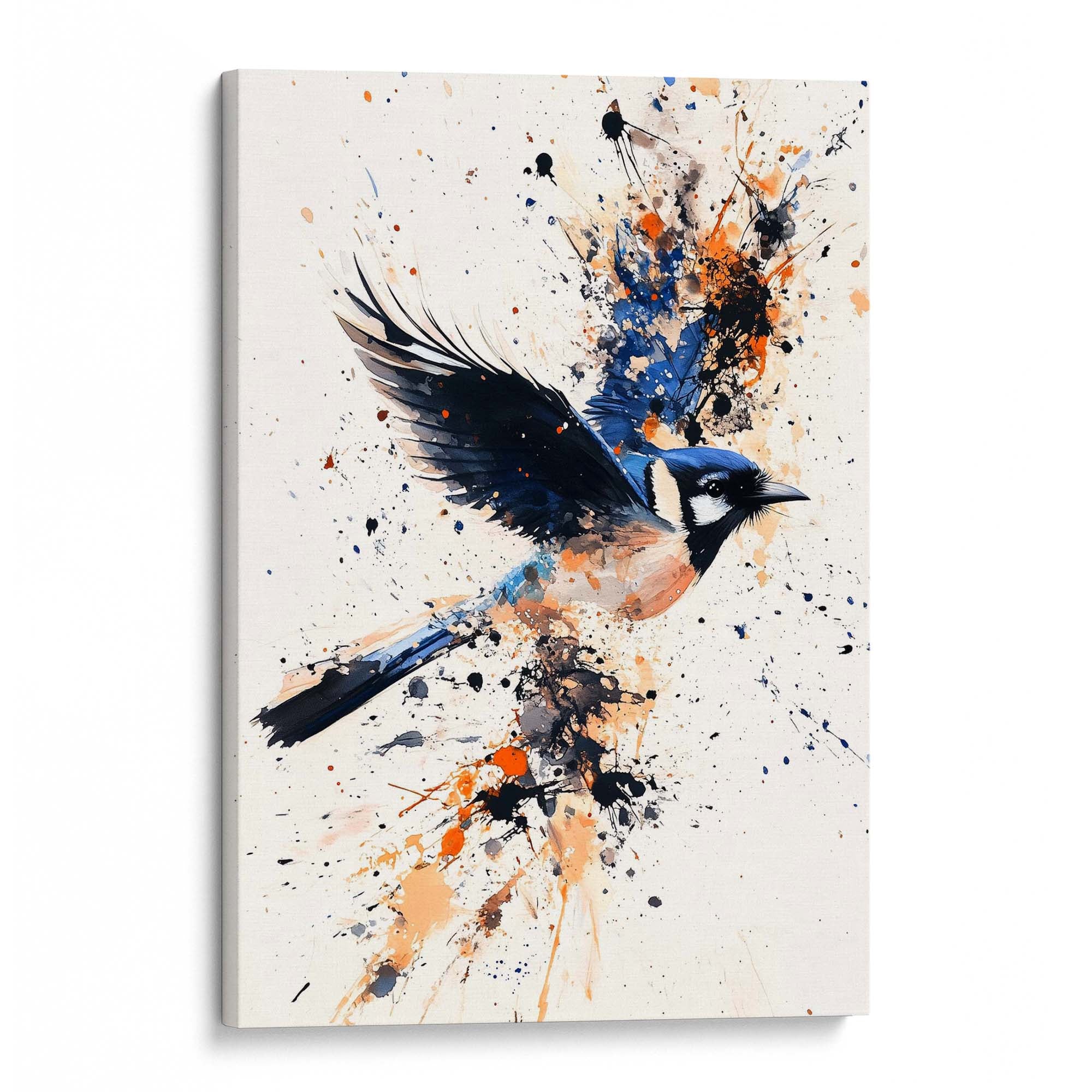 Flying Blue Jay No3 Canvas Print Canvas Art Wildfrog Art
