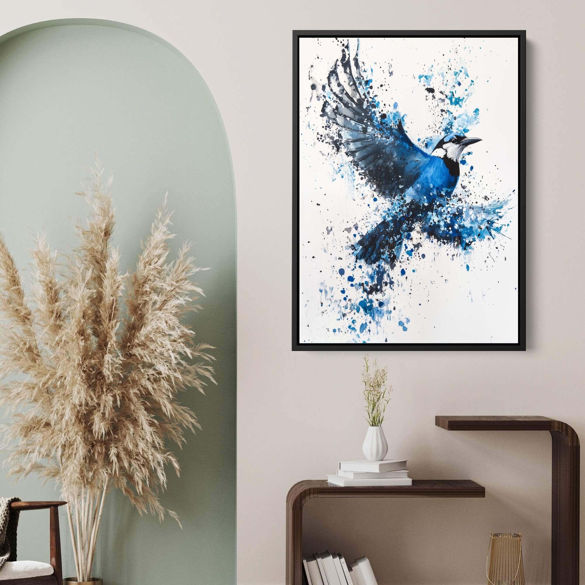 Flying Blue Jay No2 Canvas Print Canvas Art Wildfrog Art